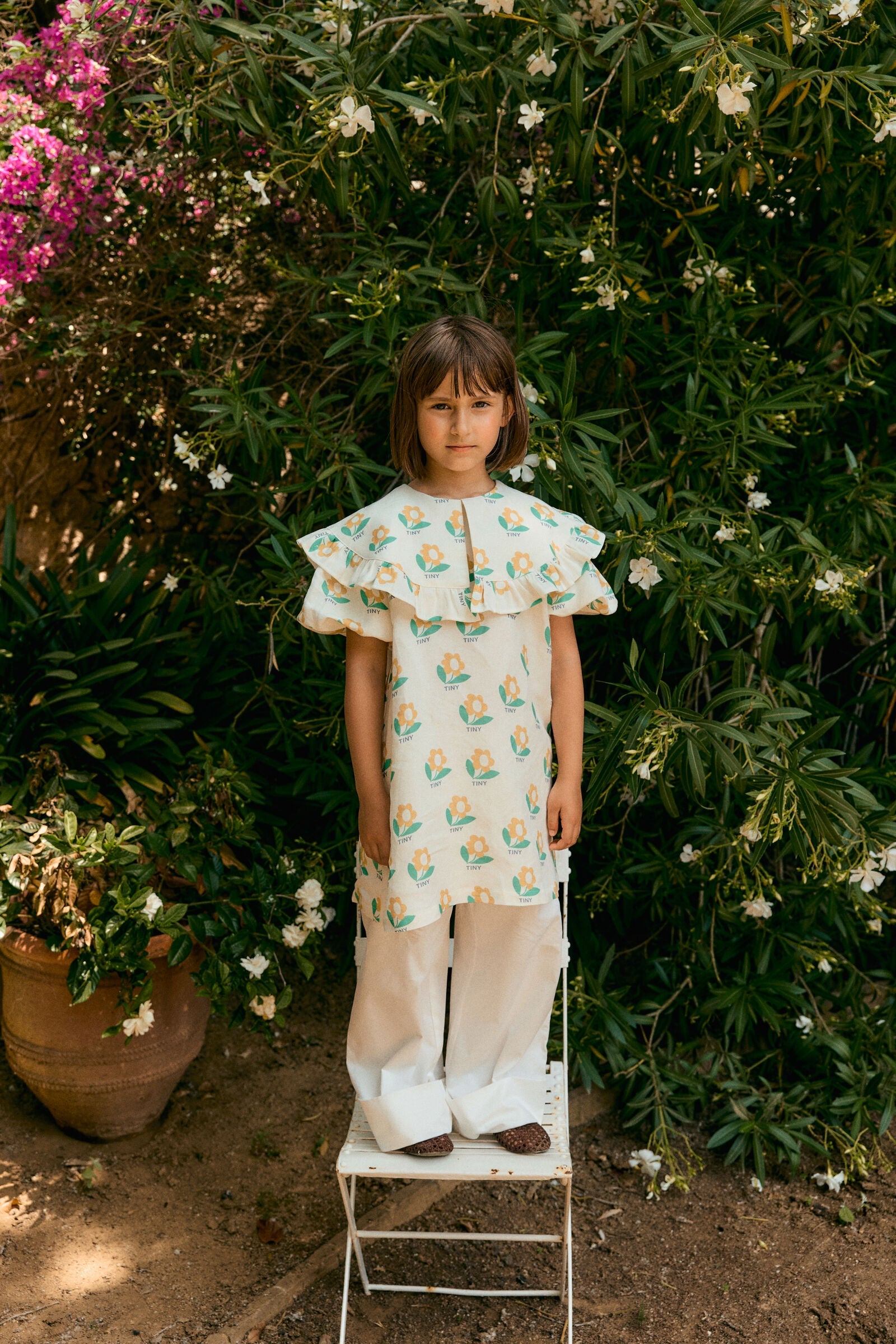TINY FLOWER LINEN DRESS