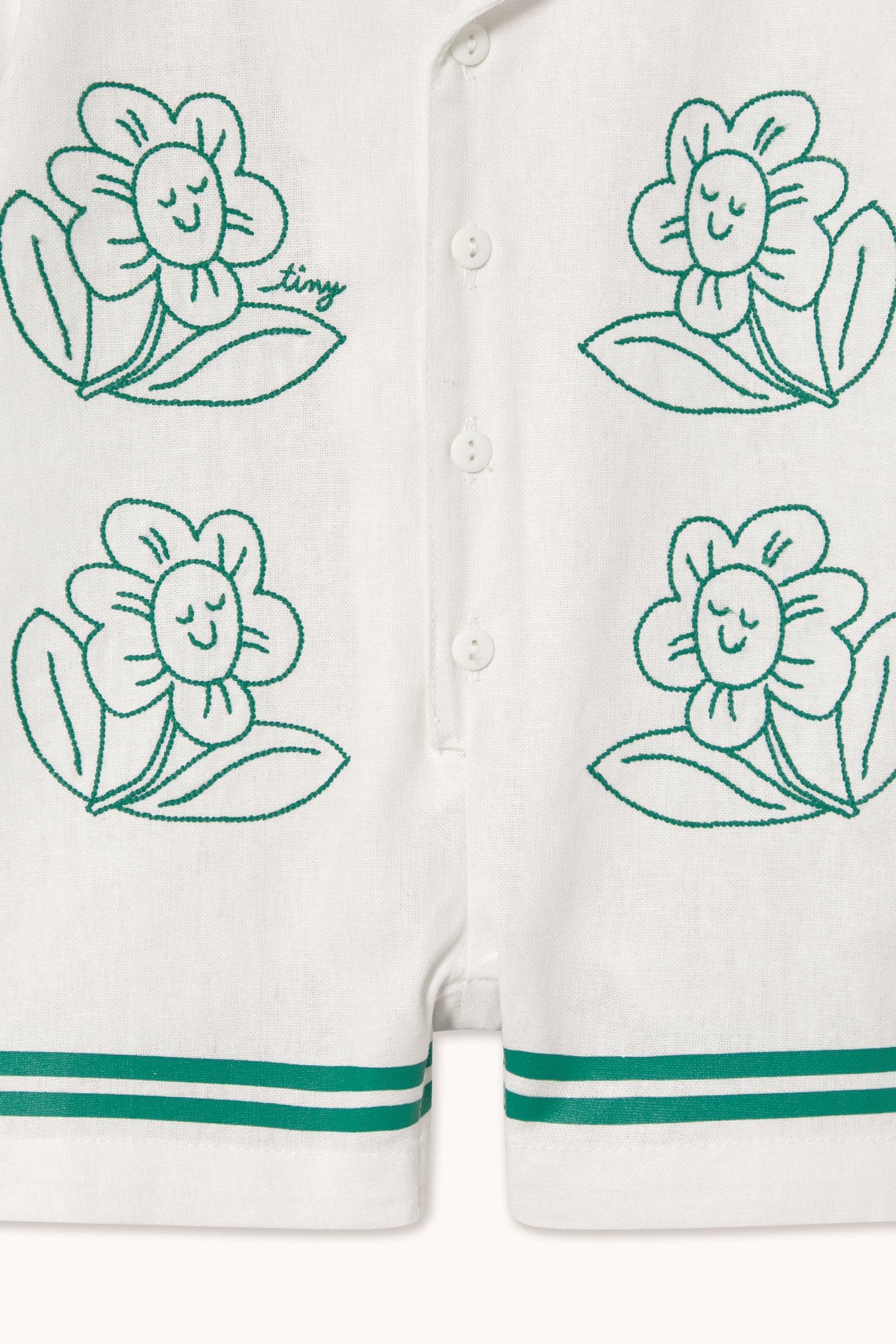 DAISIES LINEN BABY ONE-PIECE