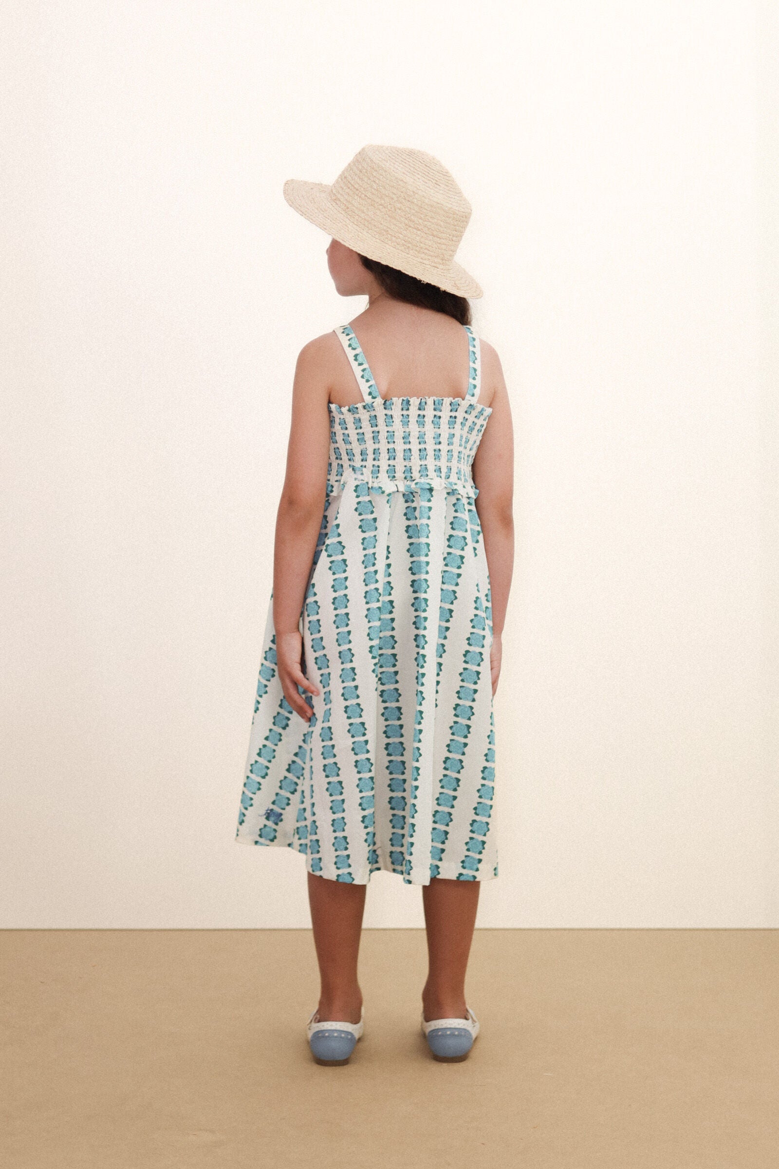 BLUE FLOWERS STRAP DRESS