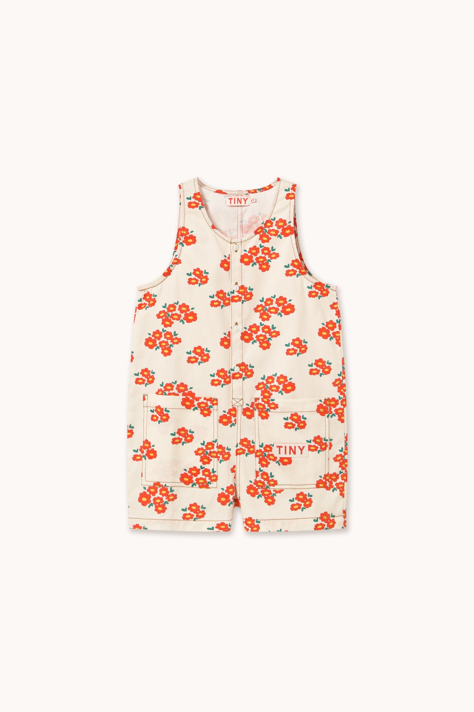 BLOSSOMS TWILL SHORT ONE-PIECE