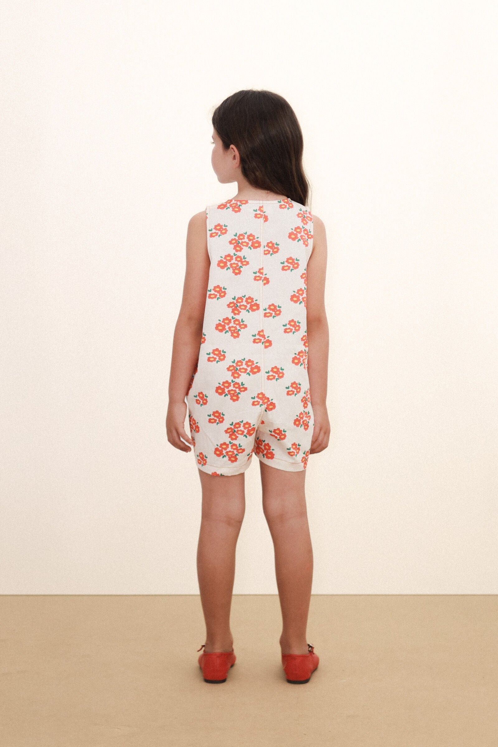 BLOSSOMS TWILL SHORT ONE-PIECE