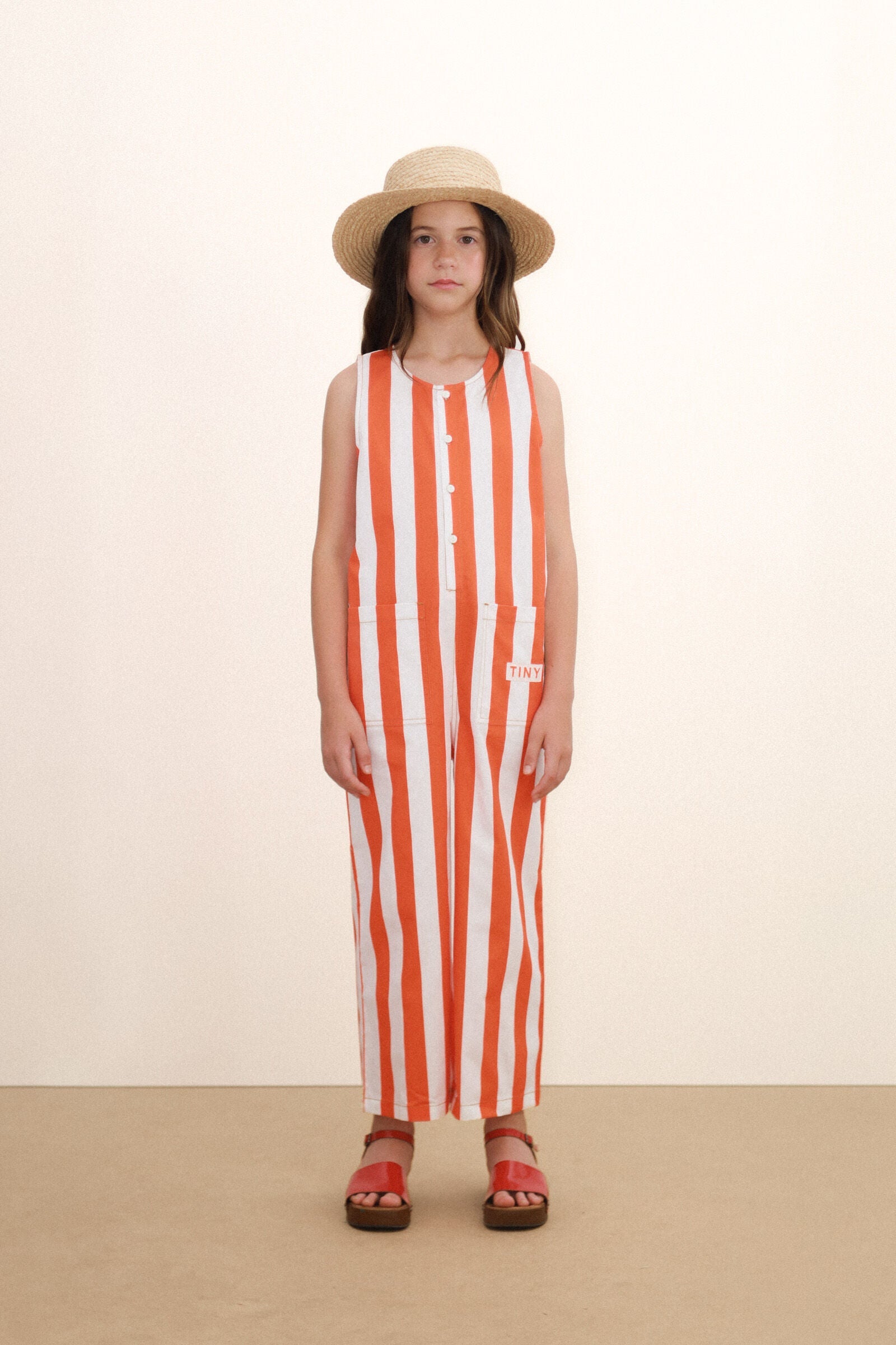 STRIPES TWILL LONG ONE-PIECE