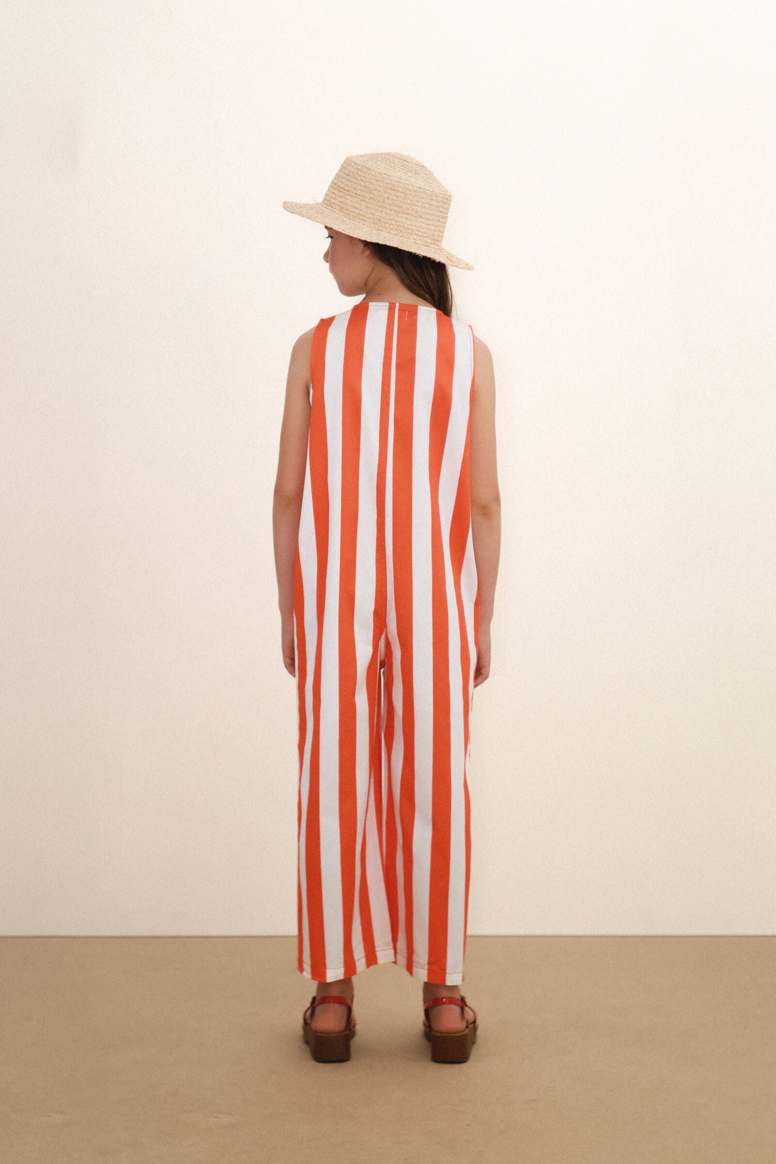 STRIPES TWILL LONG ONE-PIECE