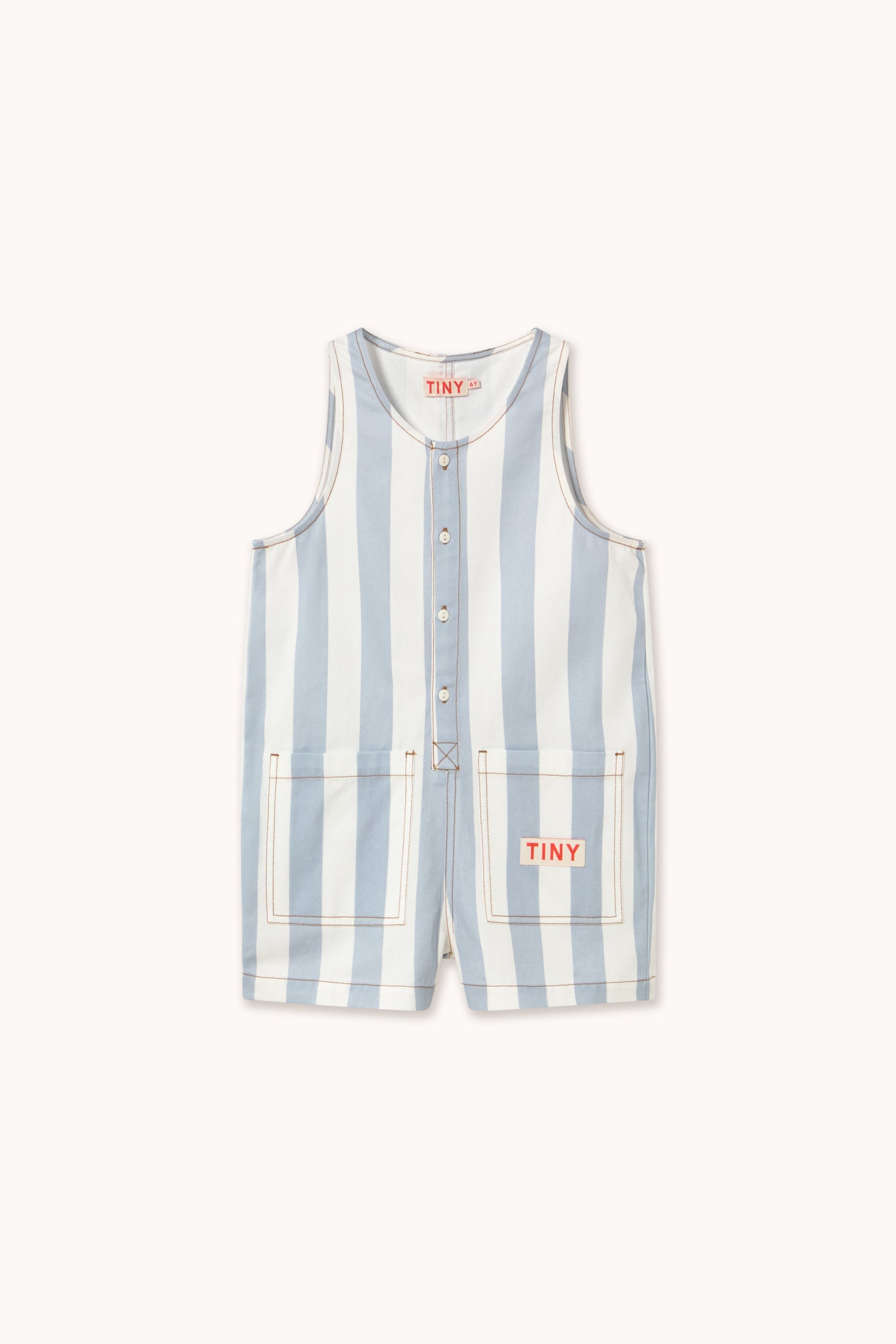 STRIPES TWILL SHORT ONE-PIECE