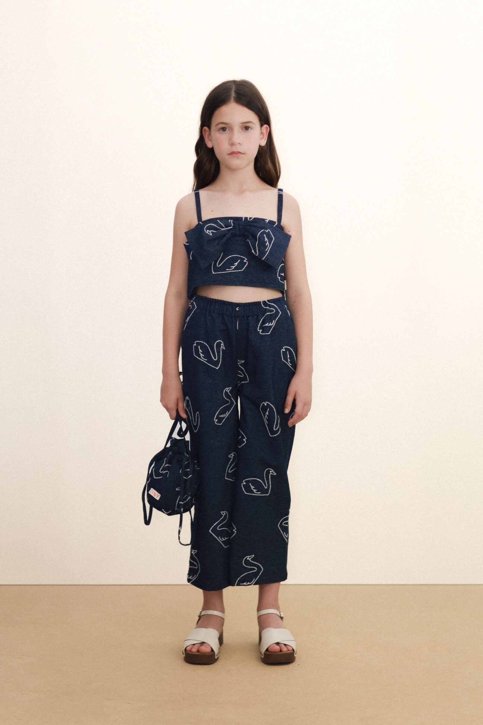 BIG SWANS DENIM BOW TOP