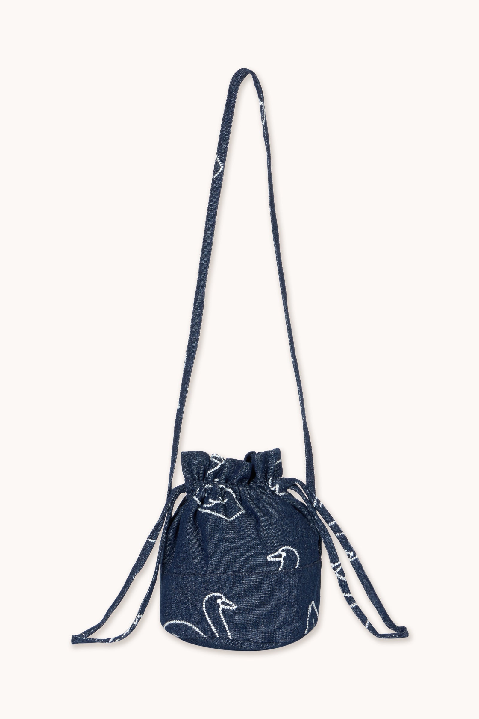 BIG SWANS DENIM BUCKET BAG