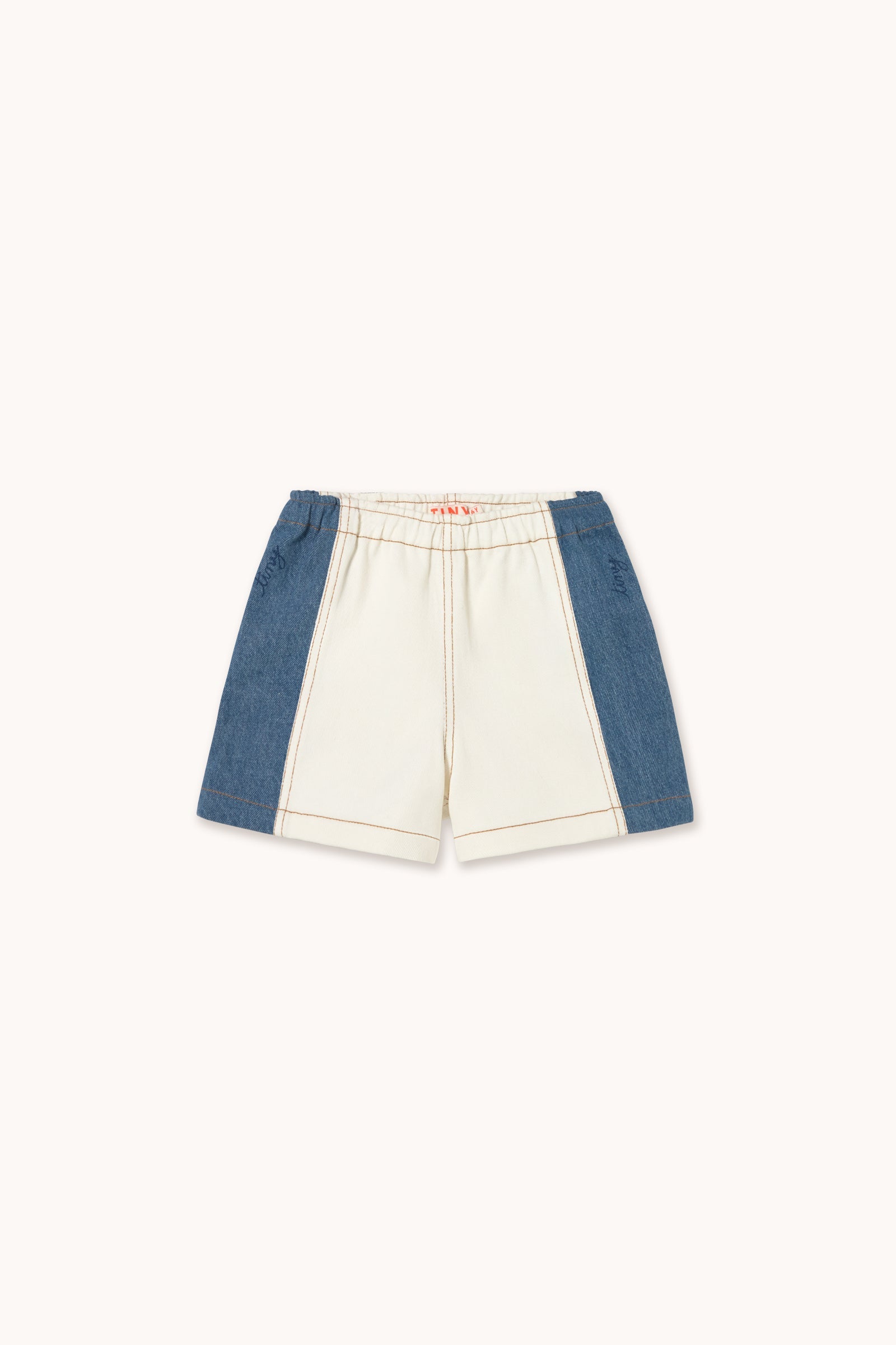 COLOR BLOCK DENIM SHORT