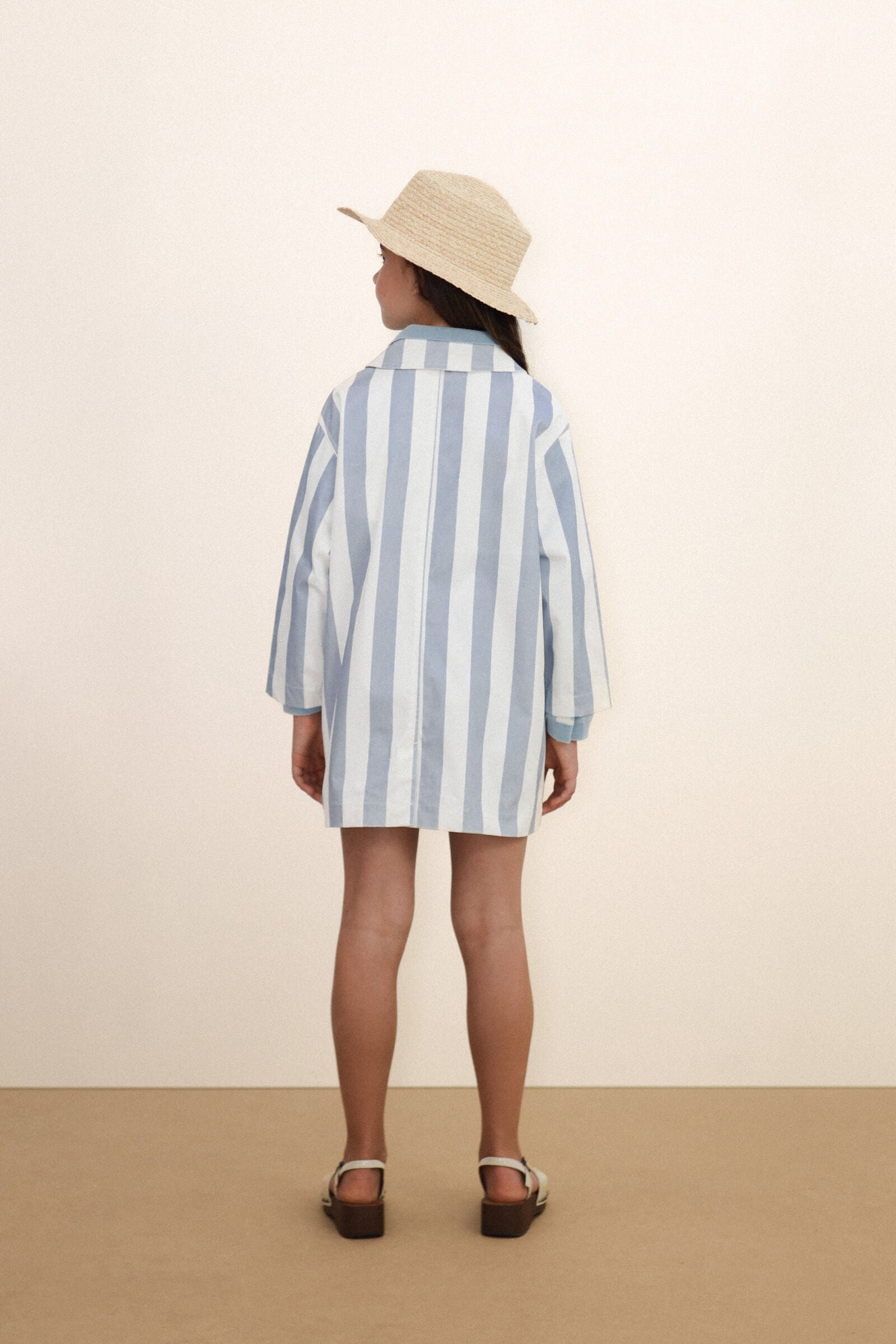 BLUE STRIPES TRENCH COAT
