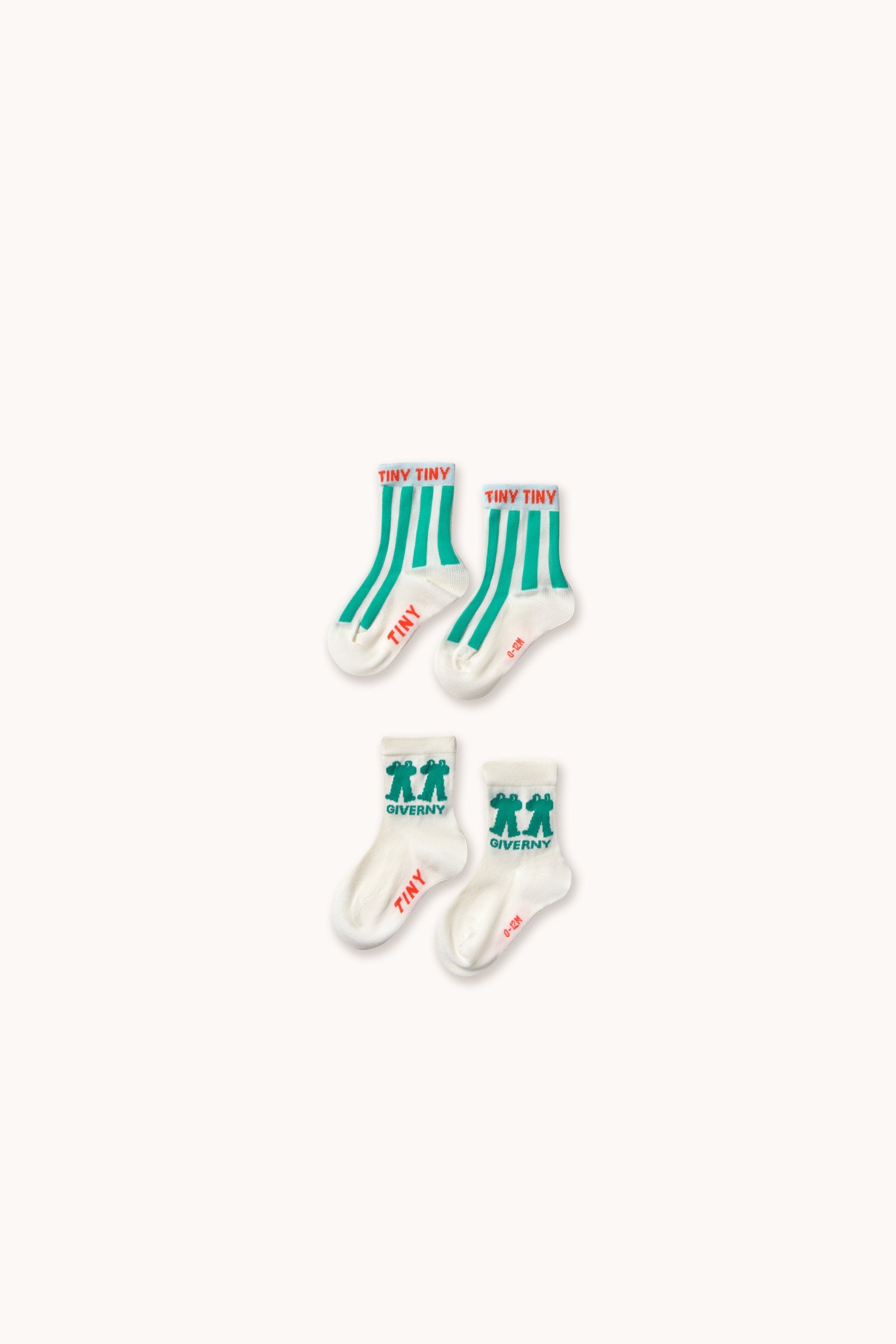 EMERALD STRIPES & FROG MEDIUM SOCKS