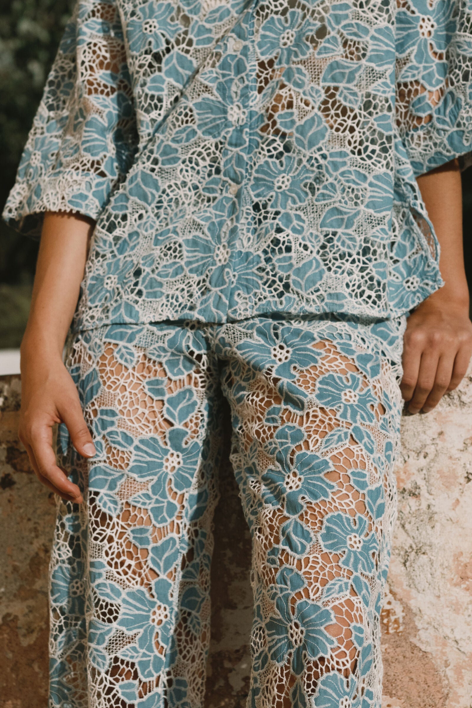 LACE WIDE TROUSERS