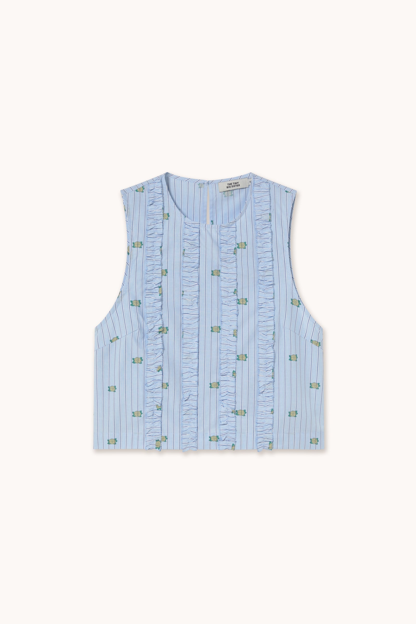 MINI FLOWERS STRIPED FRILLS TOP