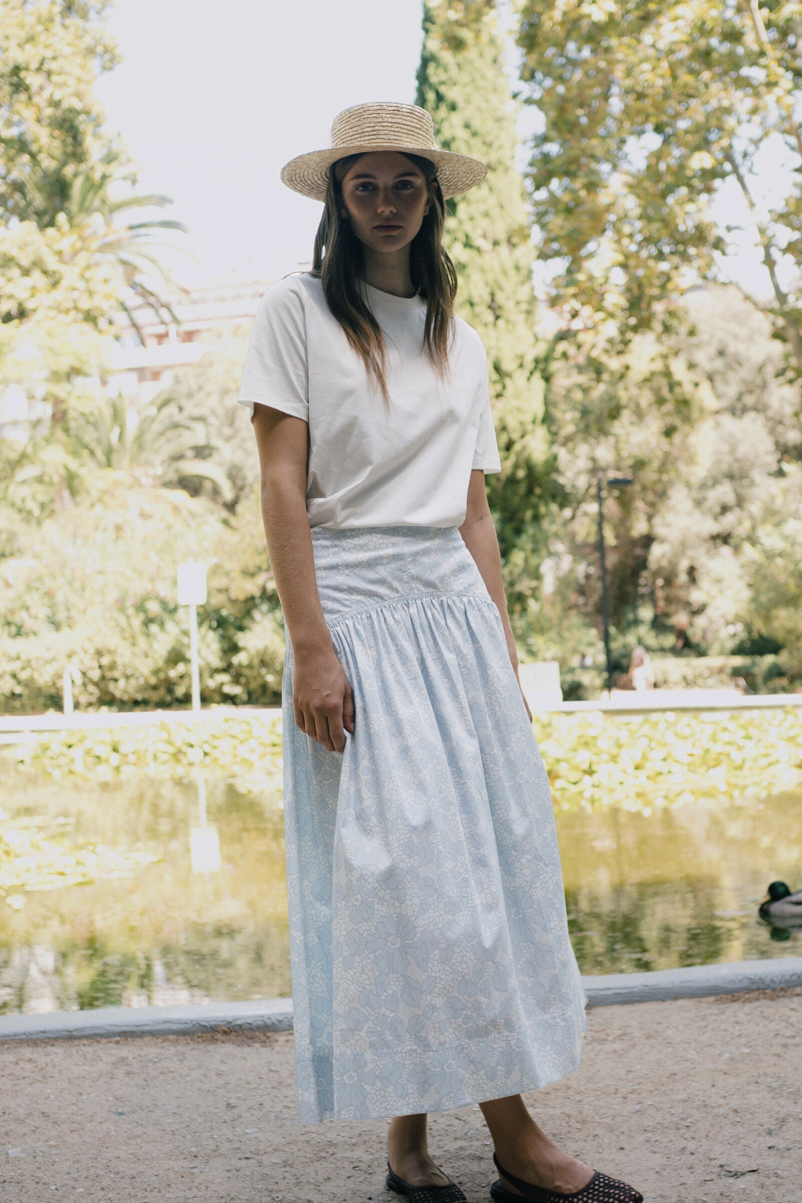 FLOWERS CUTLINES SKIRT