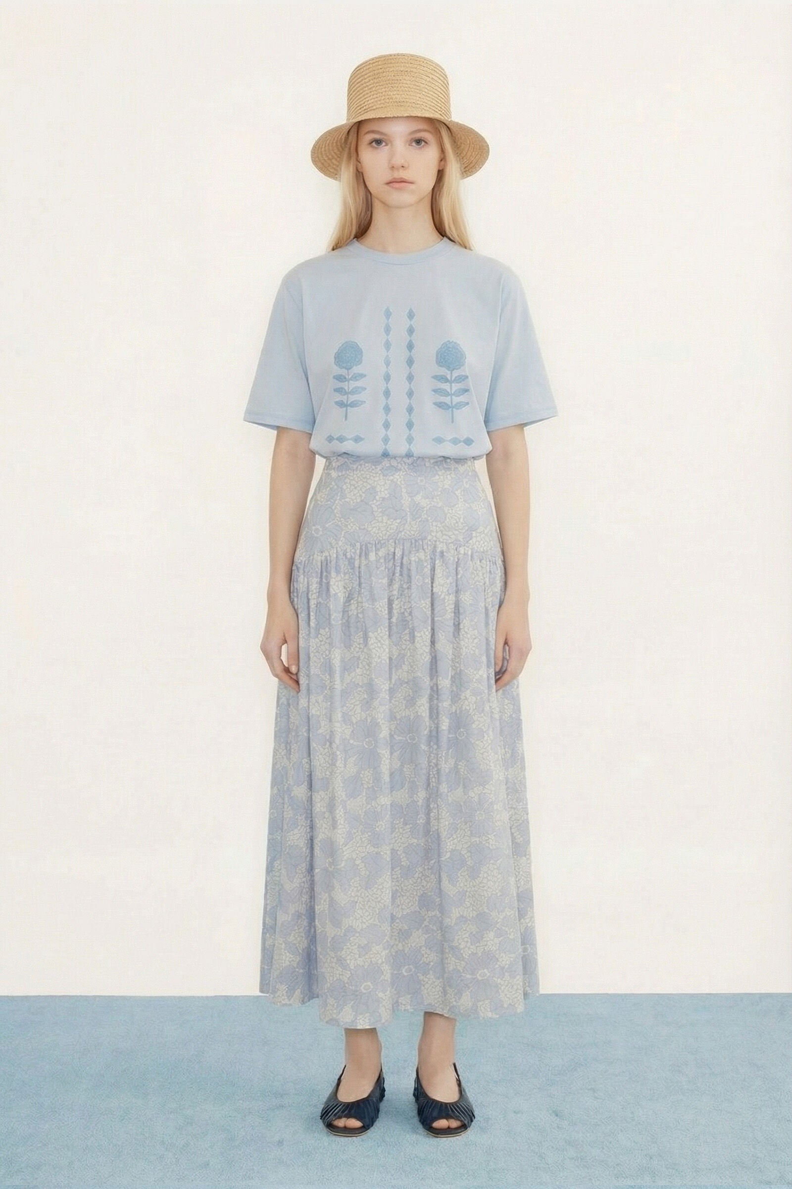 FLOWERS CUTLINES SKIRT