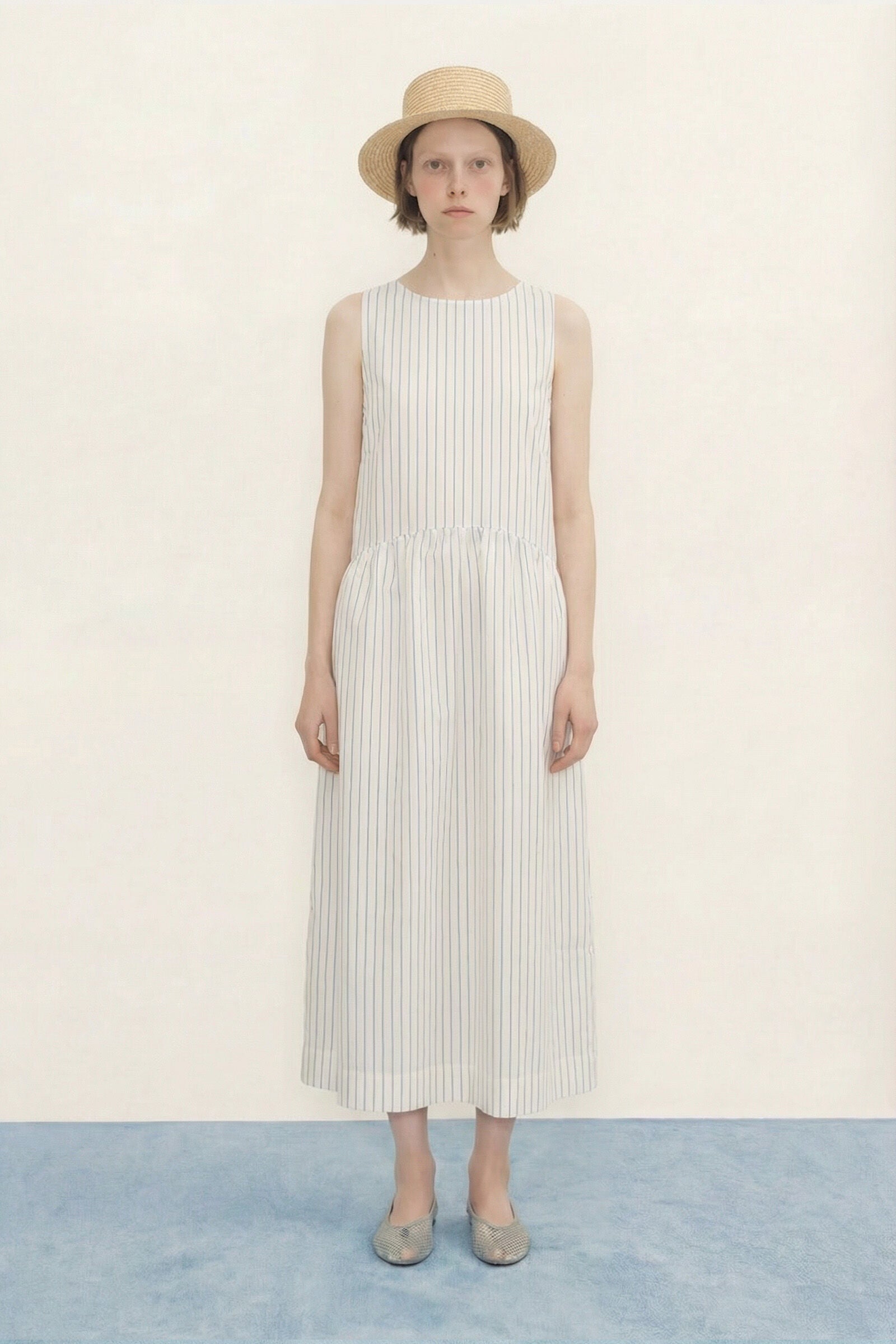 LOW BACK STRIPED DRESS