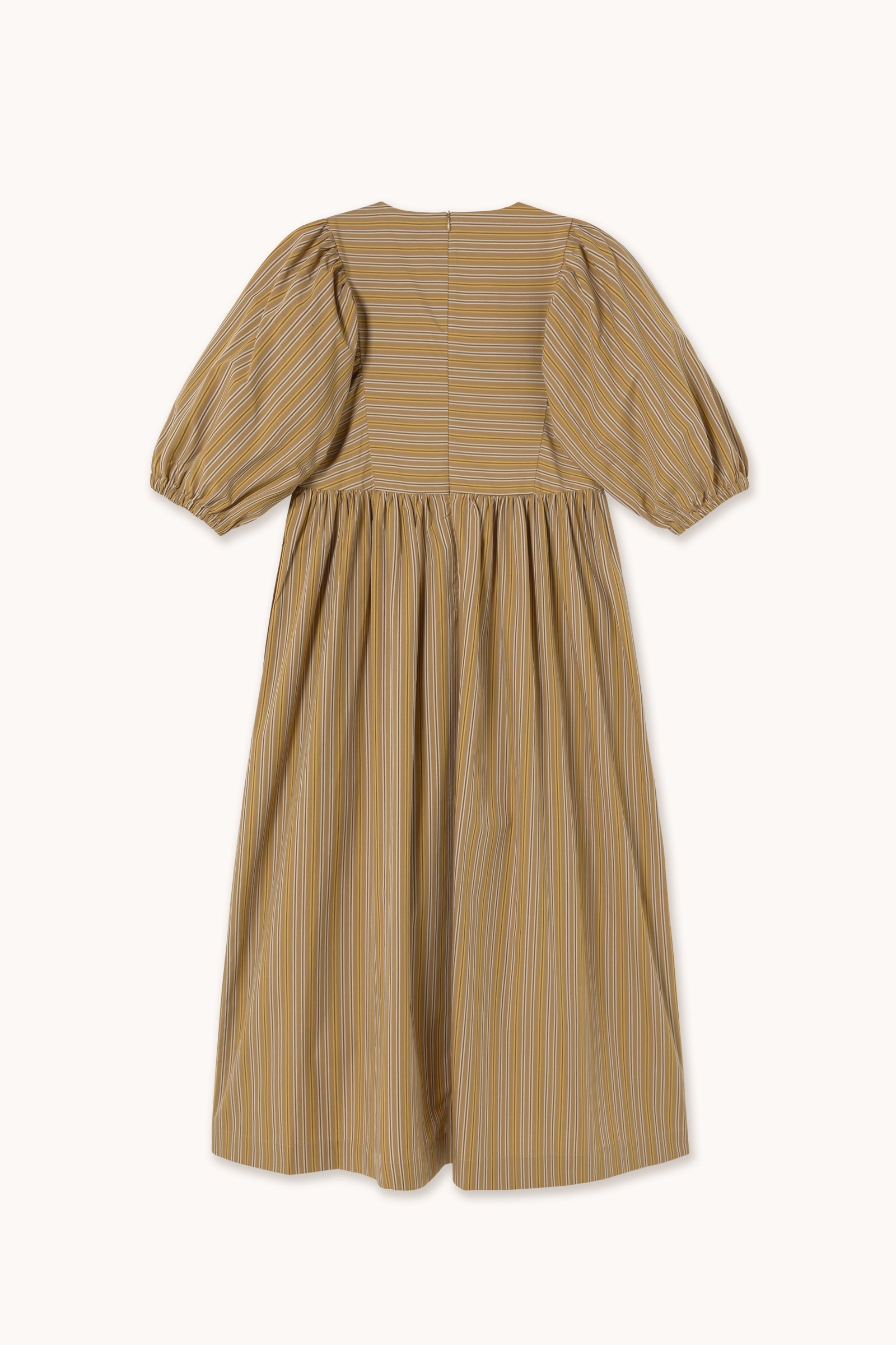 STRIPED PUFF SLEEVES DRESS