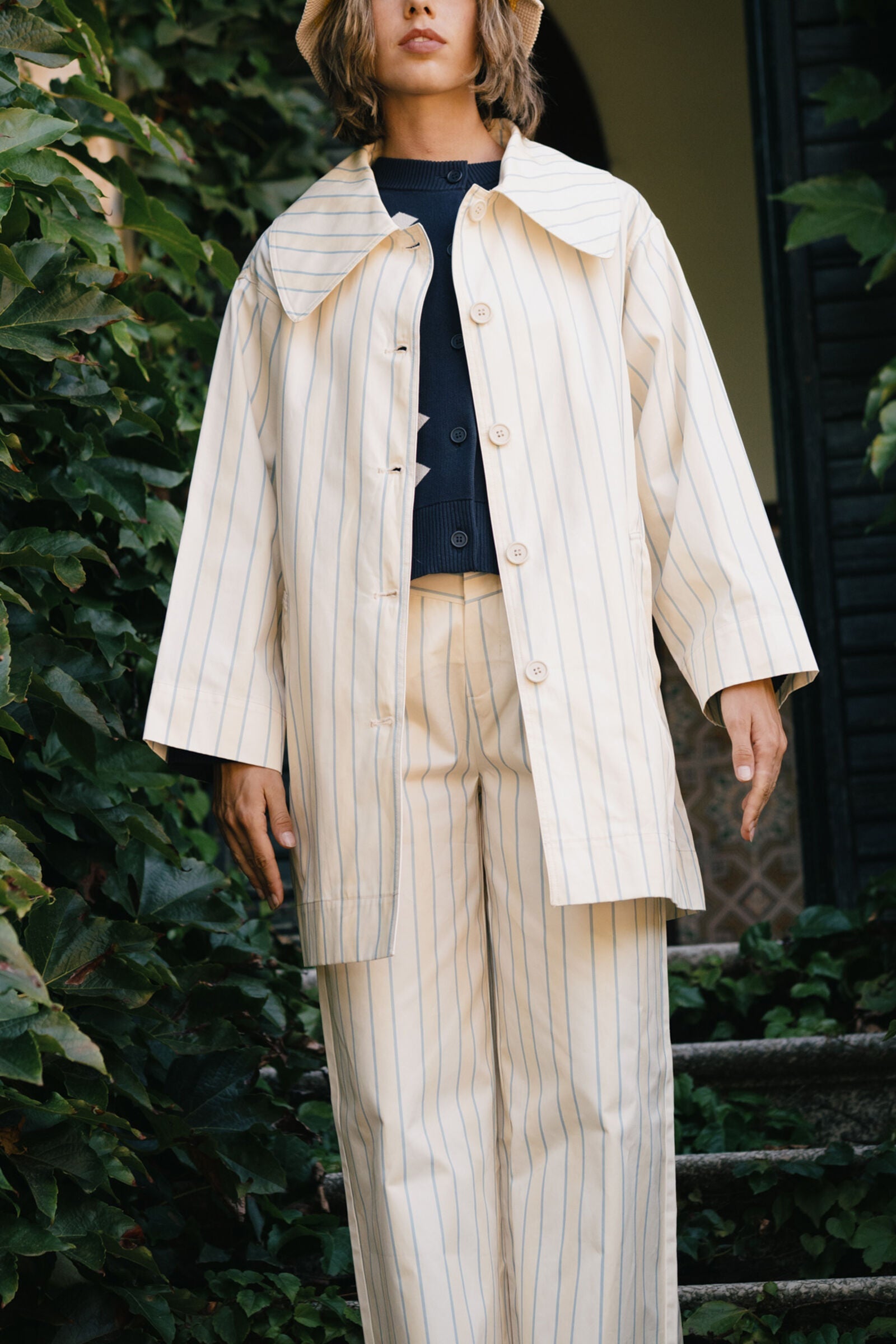 RETRO STRIPES YOKED TROUSERS