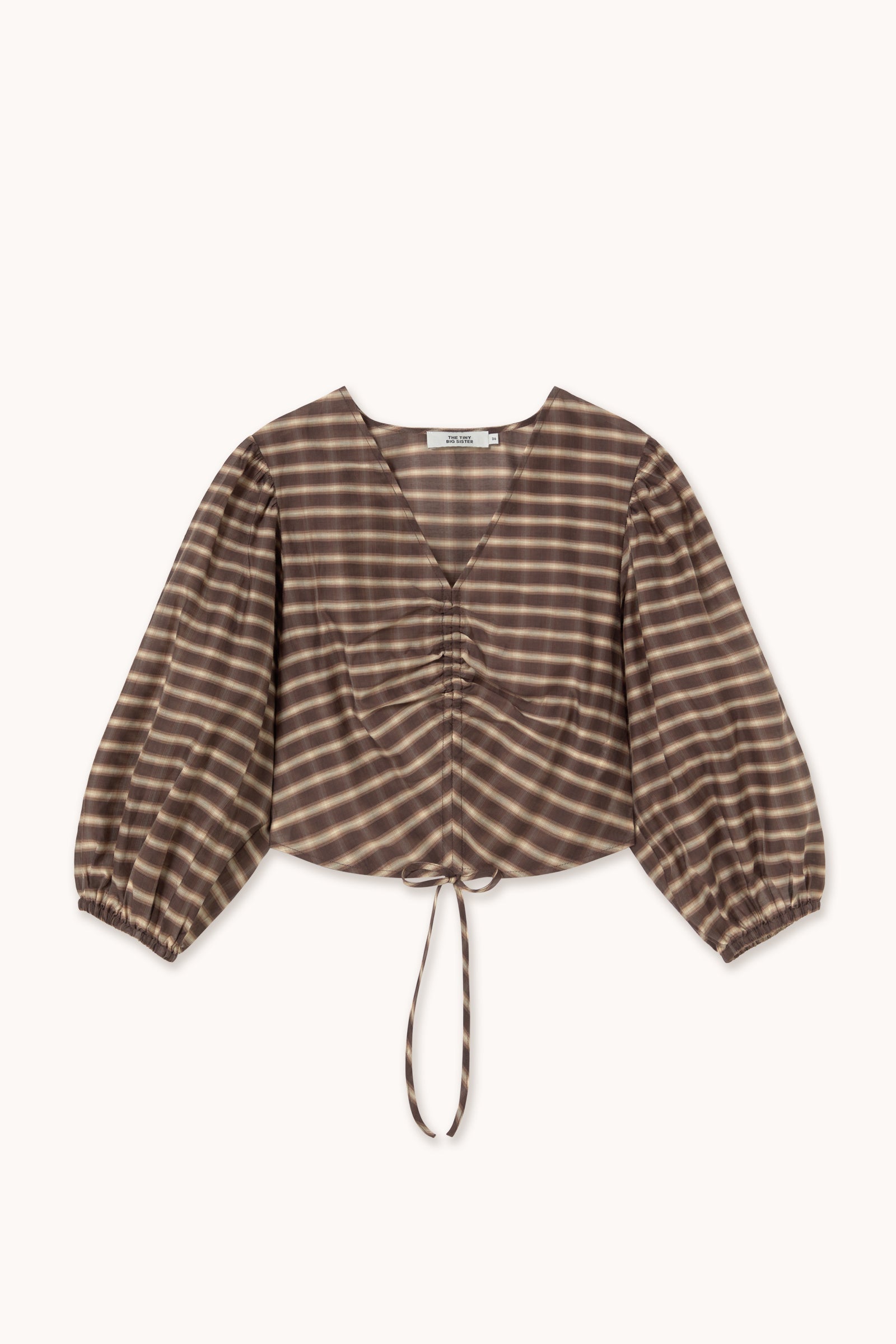 CHECK V-NECK BLOUSE