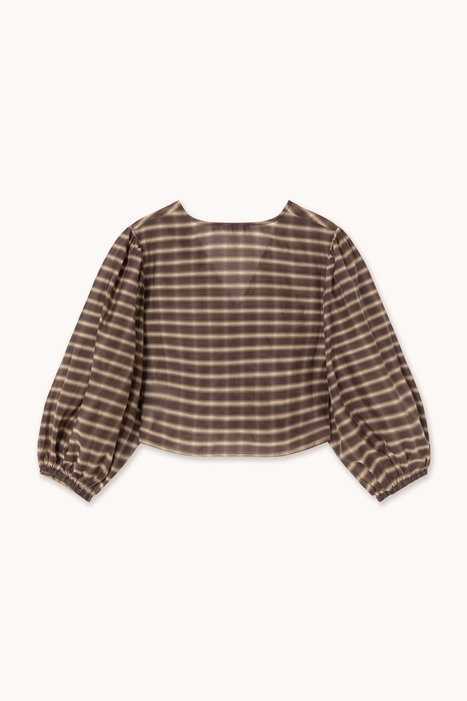 CHECK V-NECK BLOUSE