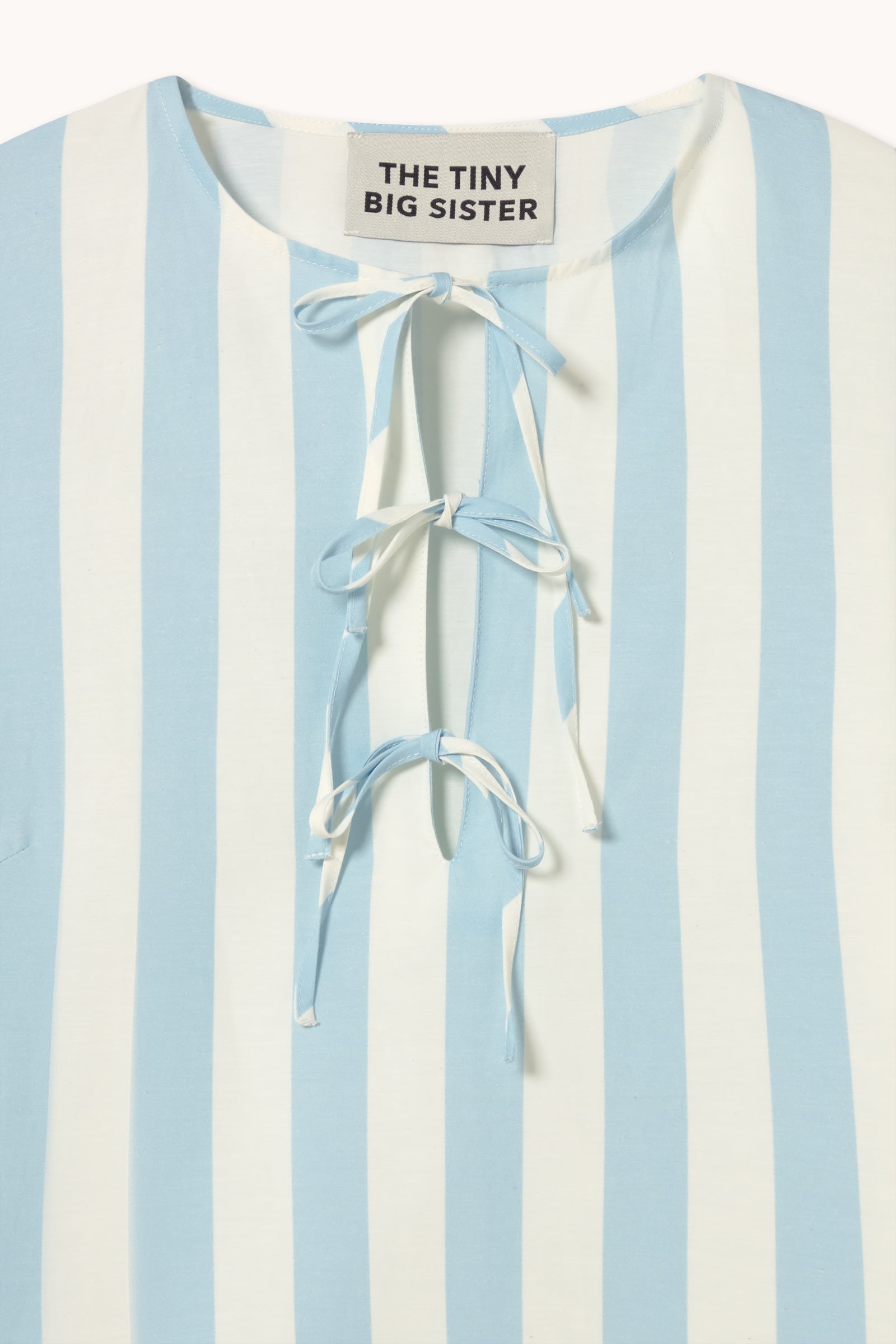 WIDE STRIPES PUFF SLEEVES DRESS