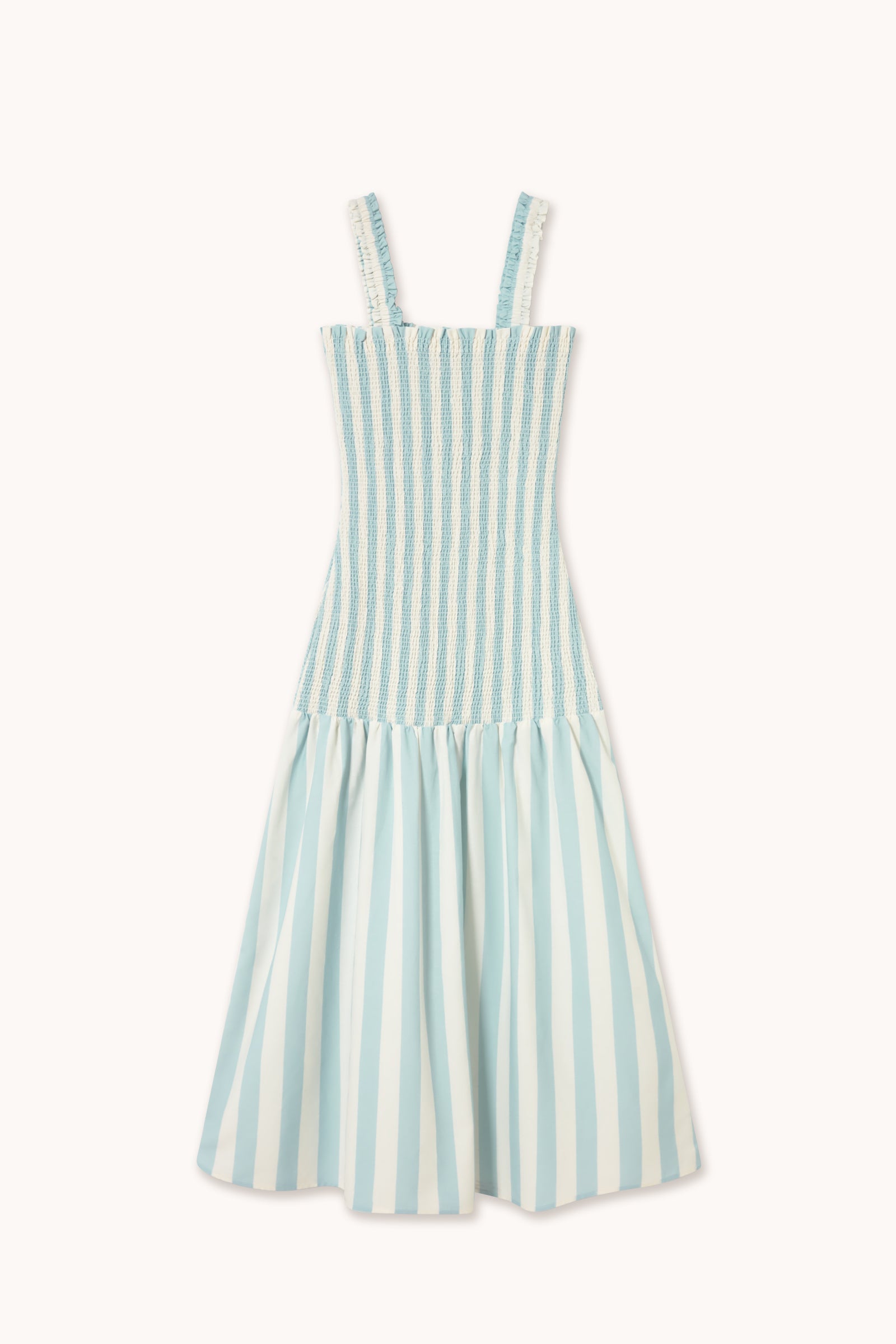 WIDE STRIPES ELASTICATED DRESS