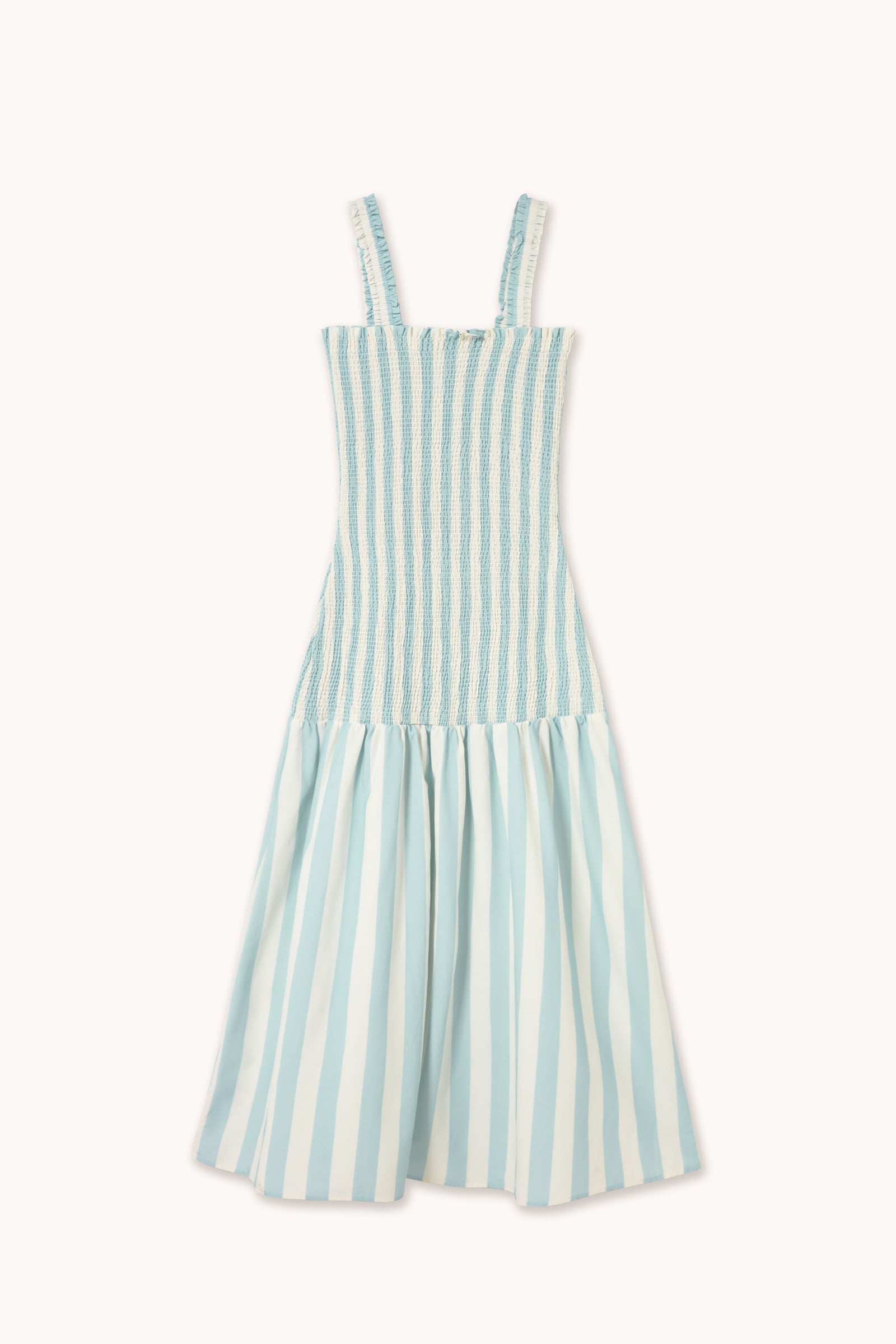 WIDE STRIPES ELASTICATED DRESS