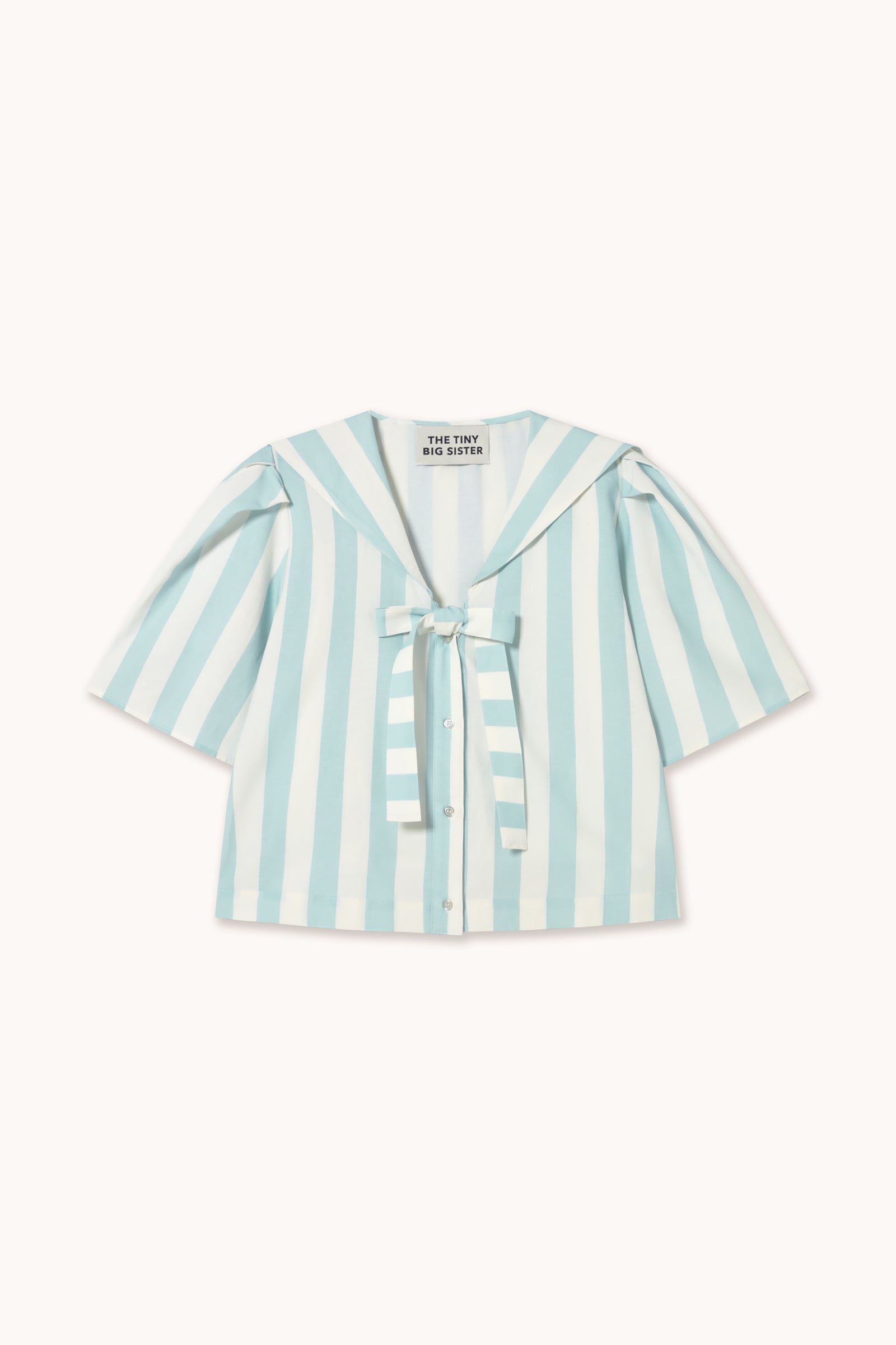WIDE STRIPES SAILOR NECK BLOUSE
