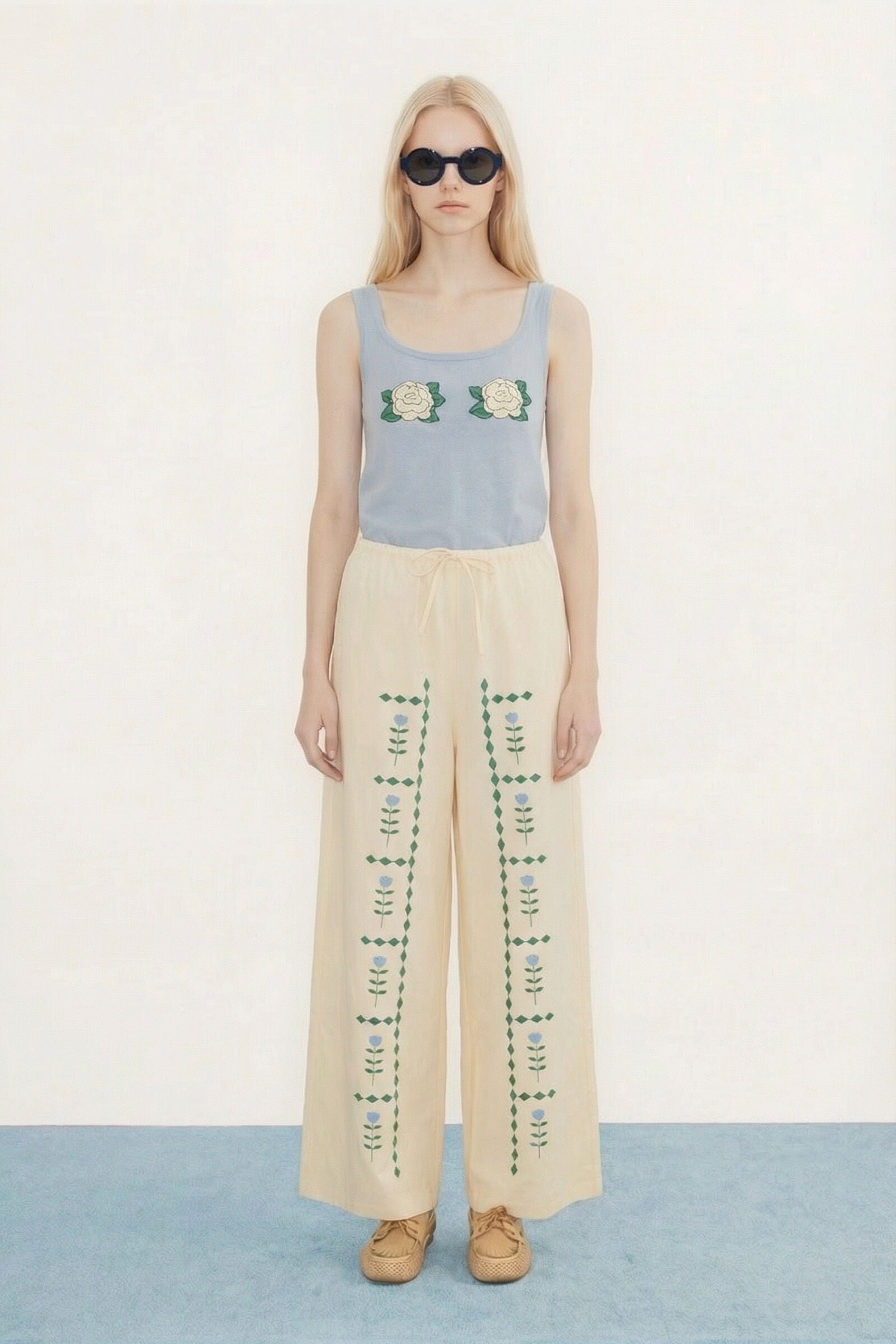 GEOMETRIC FLOWERS PANTS