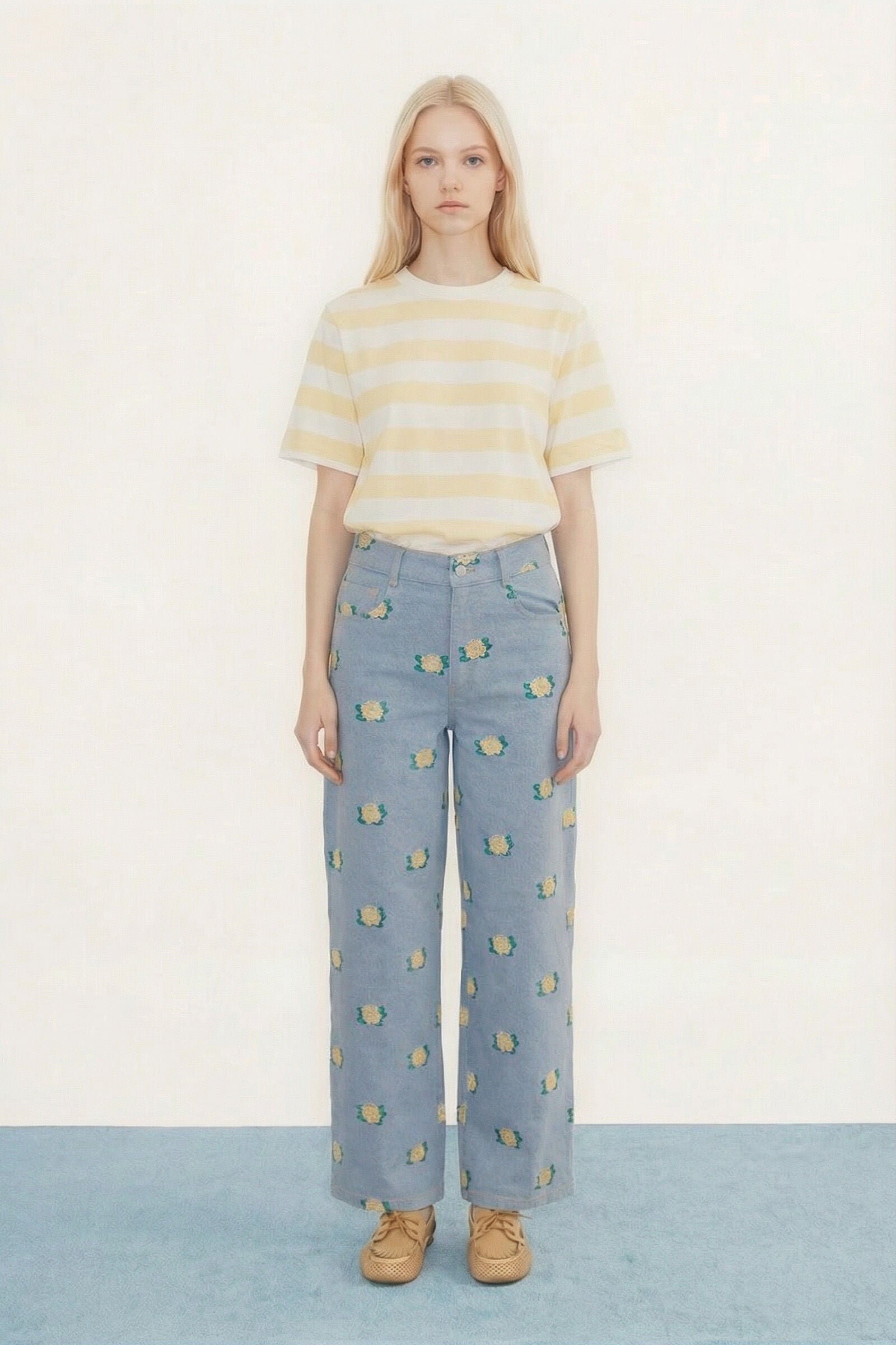 BERTA FLOWERS DENIM