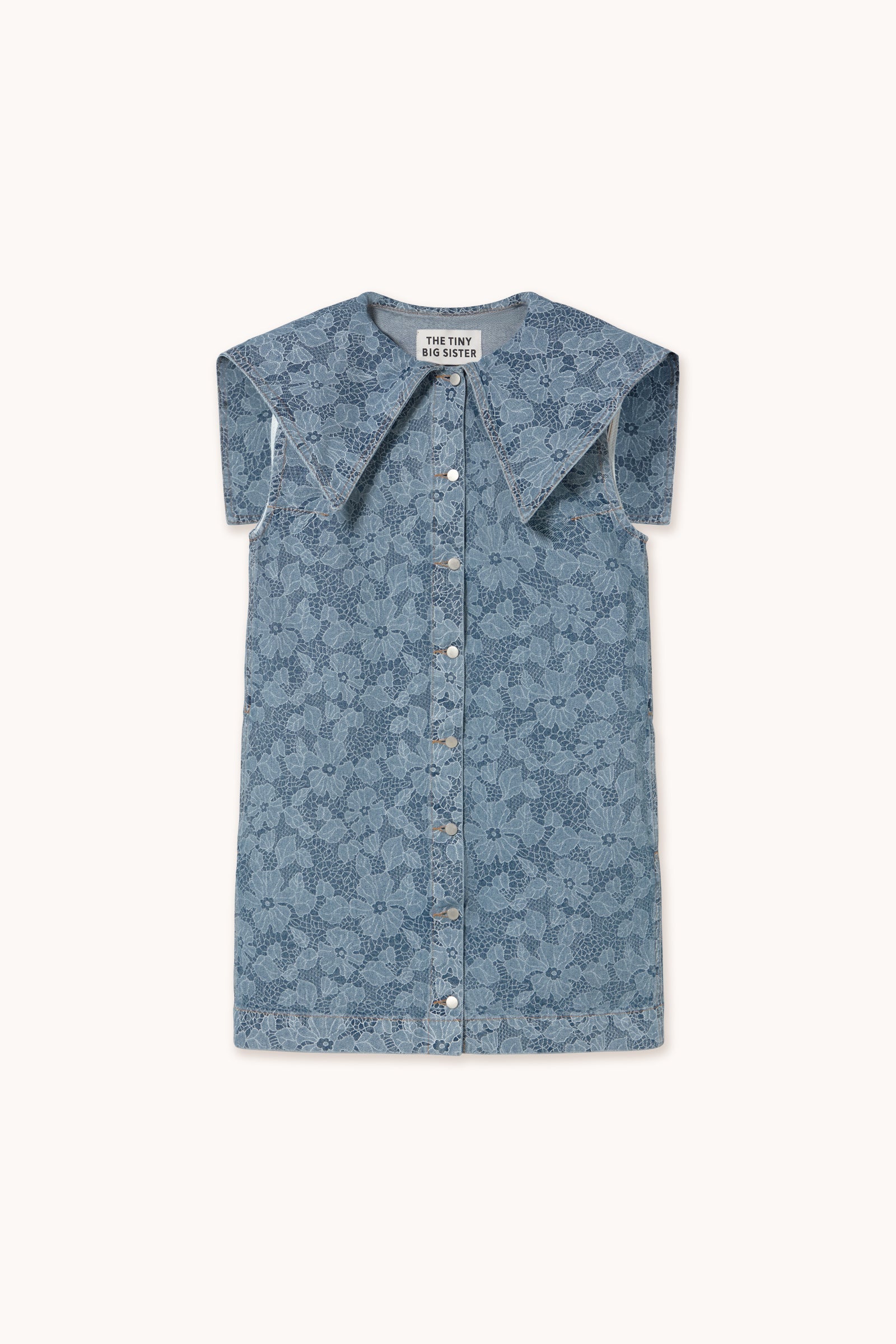 LACE DENIM DRESS