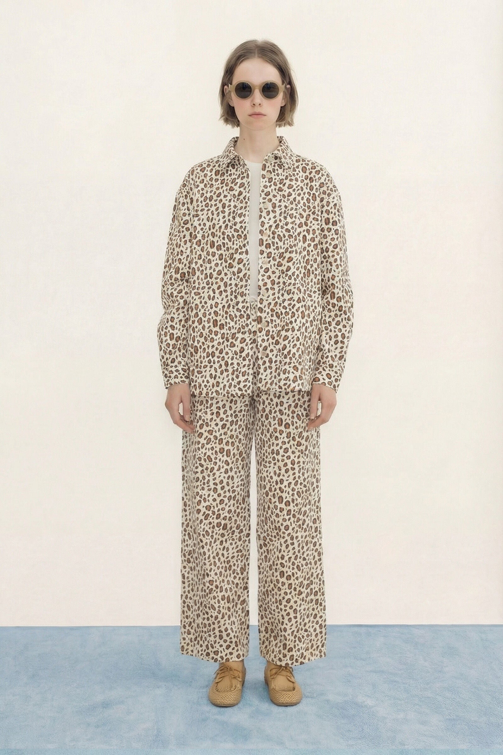 ANIMAL PRINT SIDE PANELS DENIM