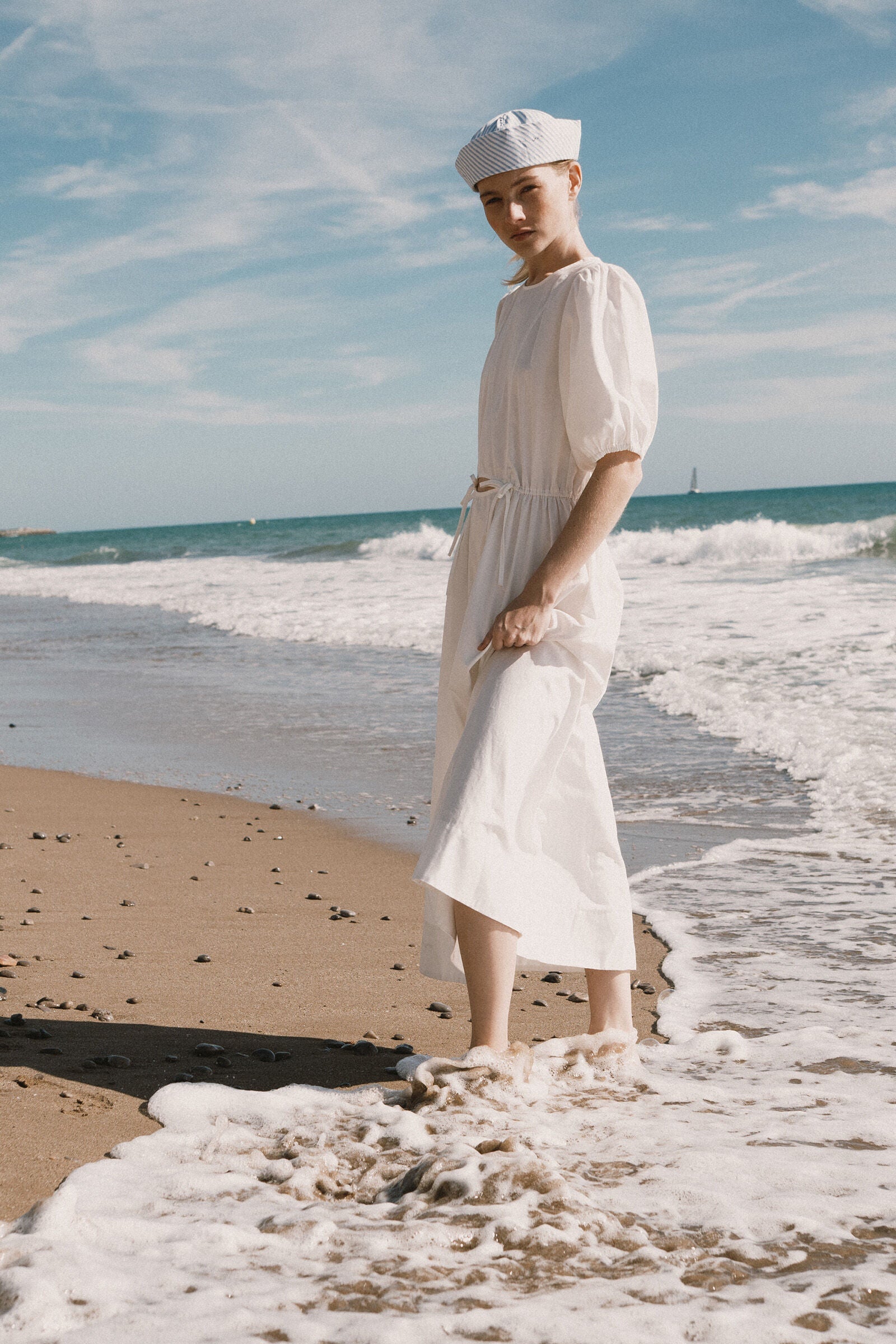 PUFF SLEEVES MIDI DRESS