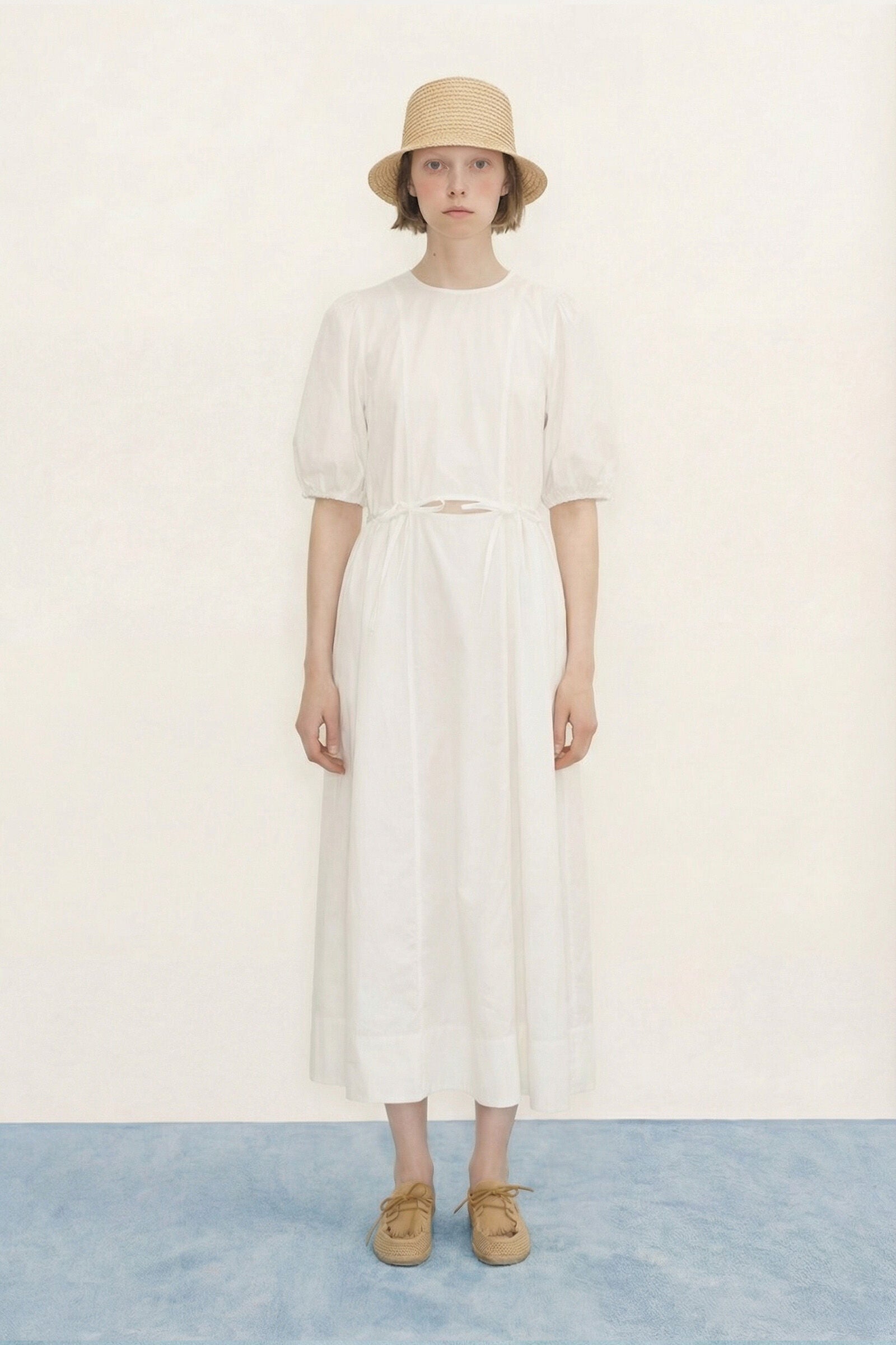 PUFF SLEEVES MIDI DRESS