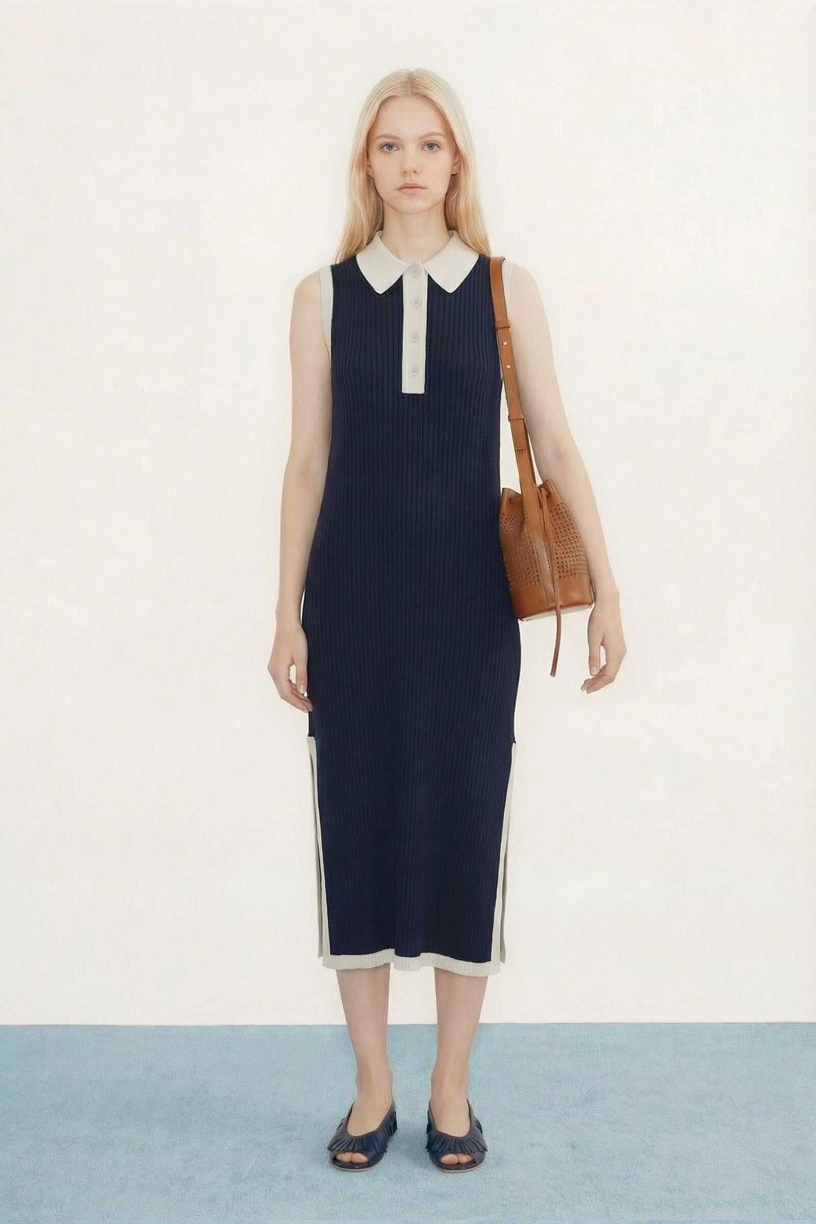 COLOR BLOCK POLO DRESS