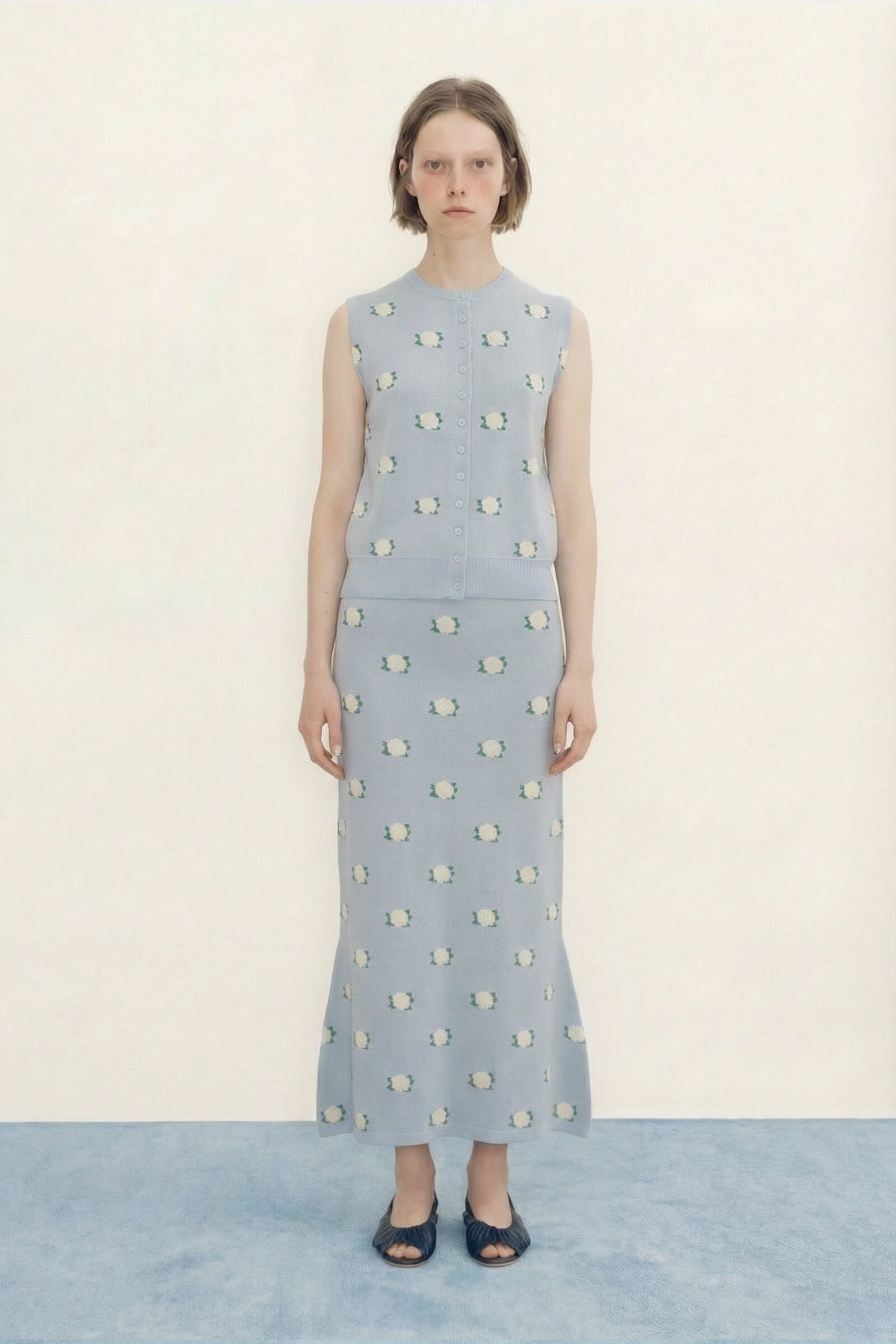 FLOWERS JACQUARD SKIRT