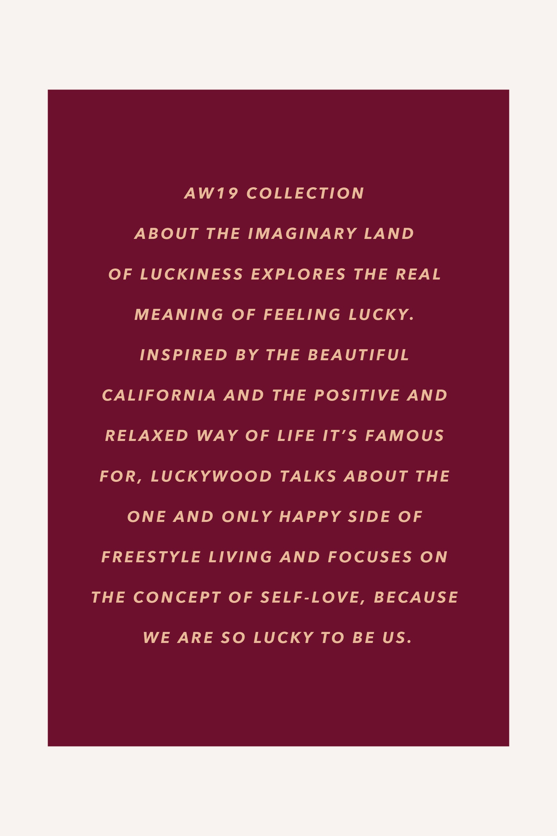 AW19 LUCKYWOOD Poster