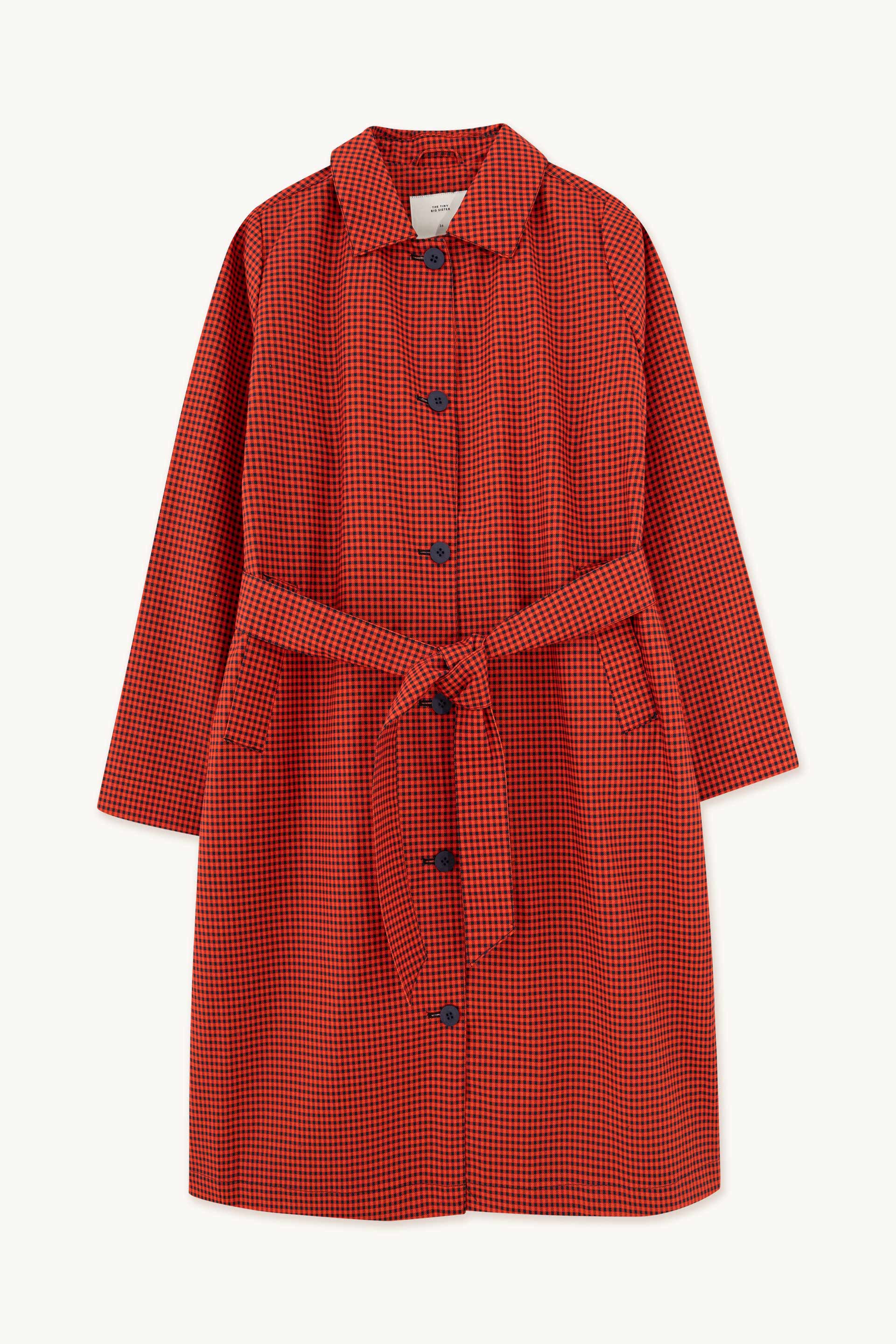 WOMAN MINI CHECK LIGHT COAT