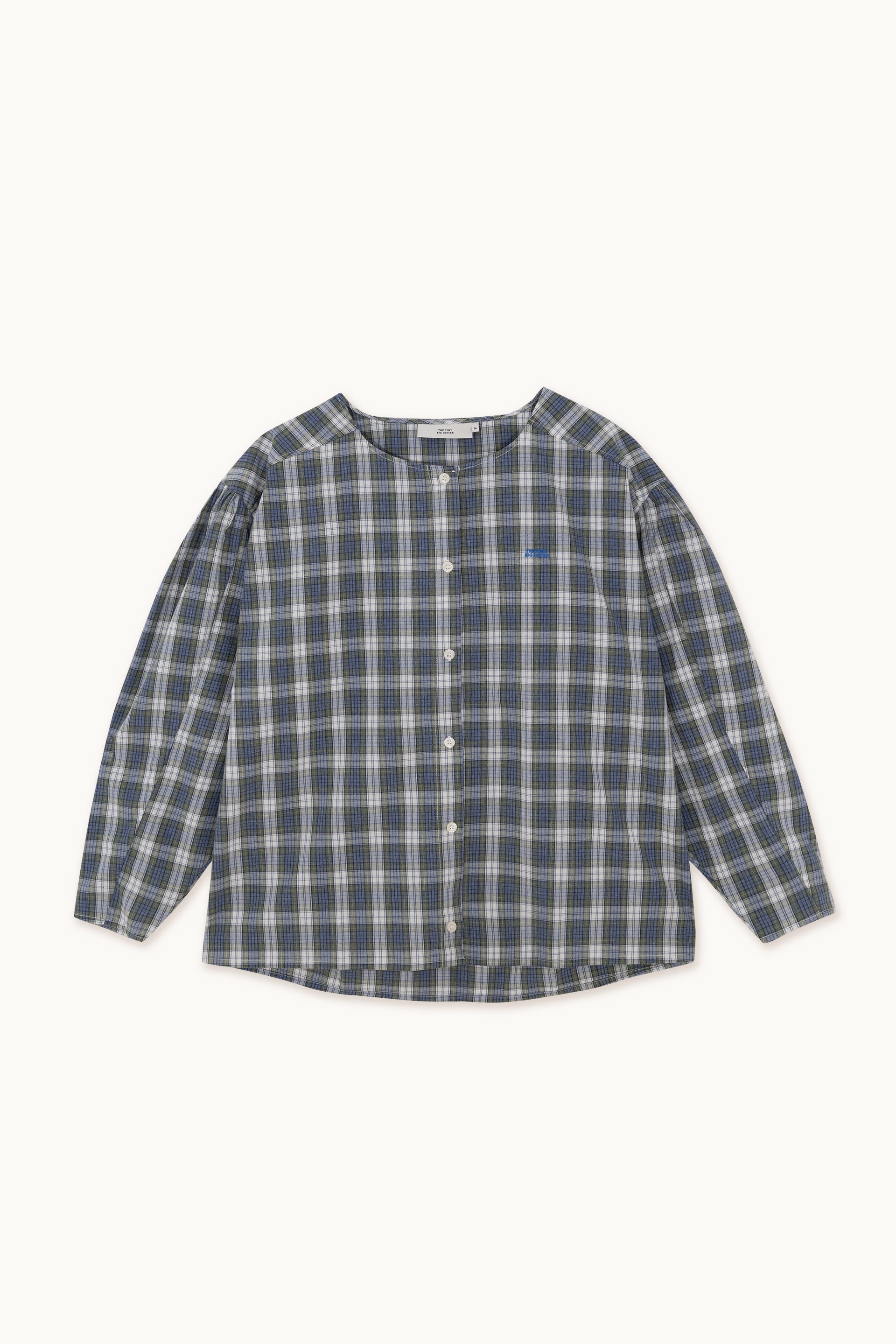 COTTON LINEN CHEK BLOUSE