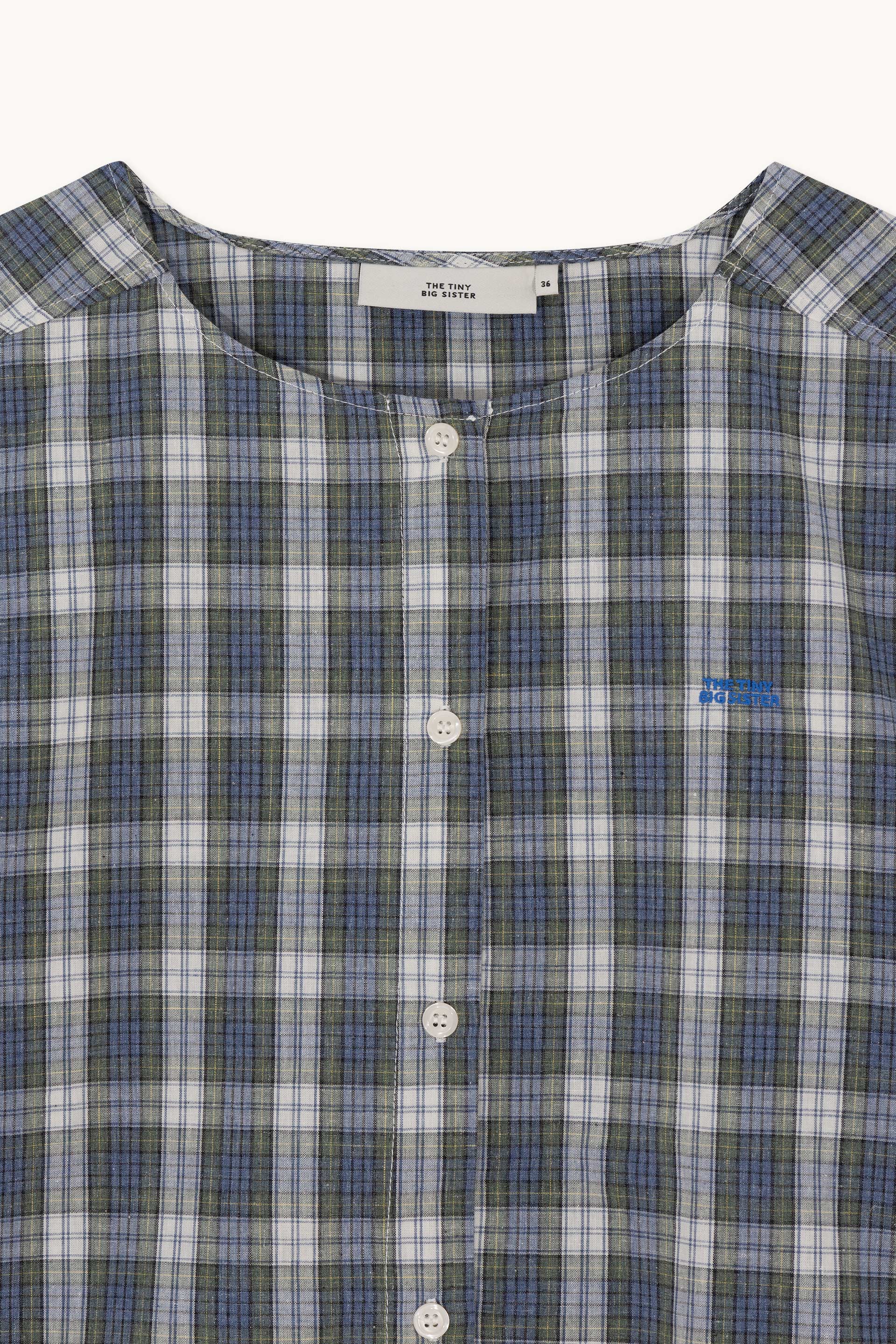 COTTON LINEN CHEK BLOUSE