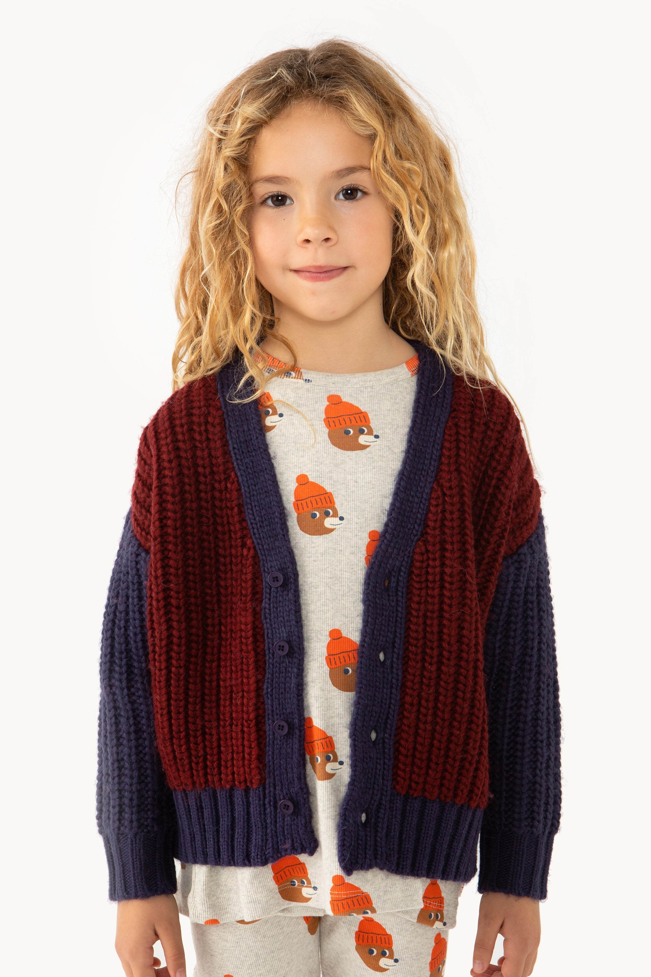 COLOR BLOCK CARDIGAN