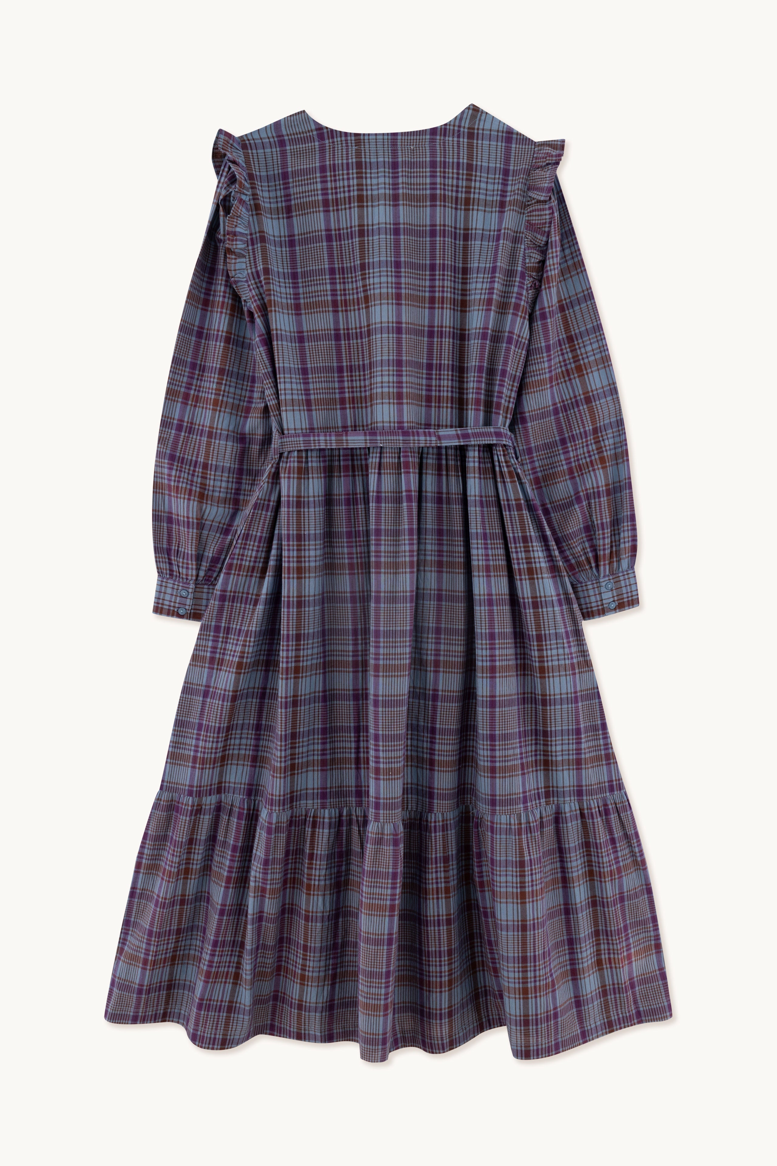 CUELLO EN V CHECK VESTIDO