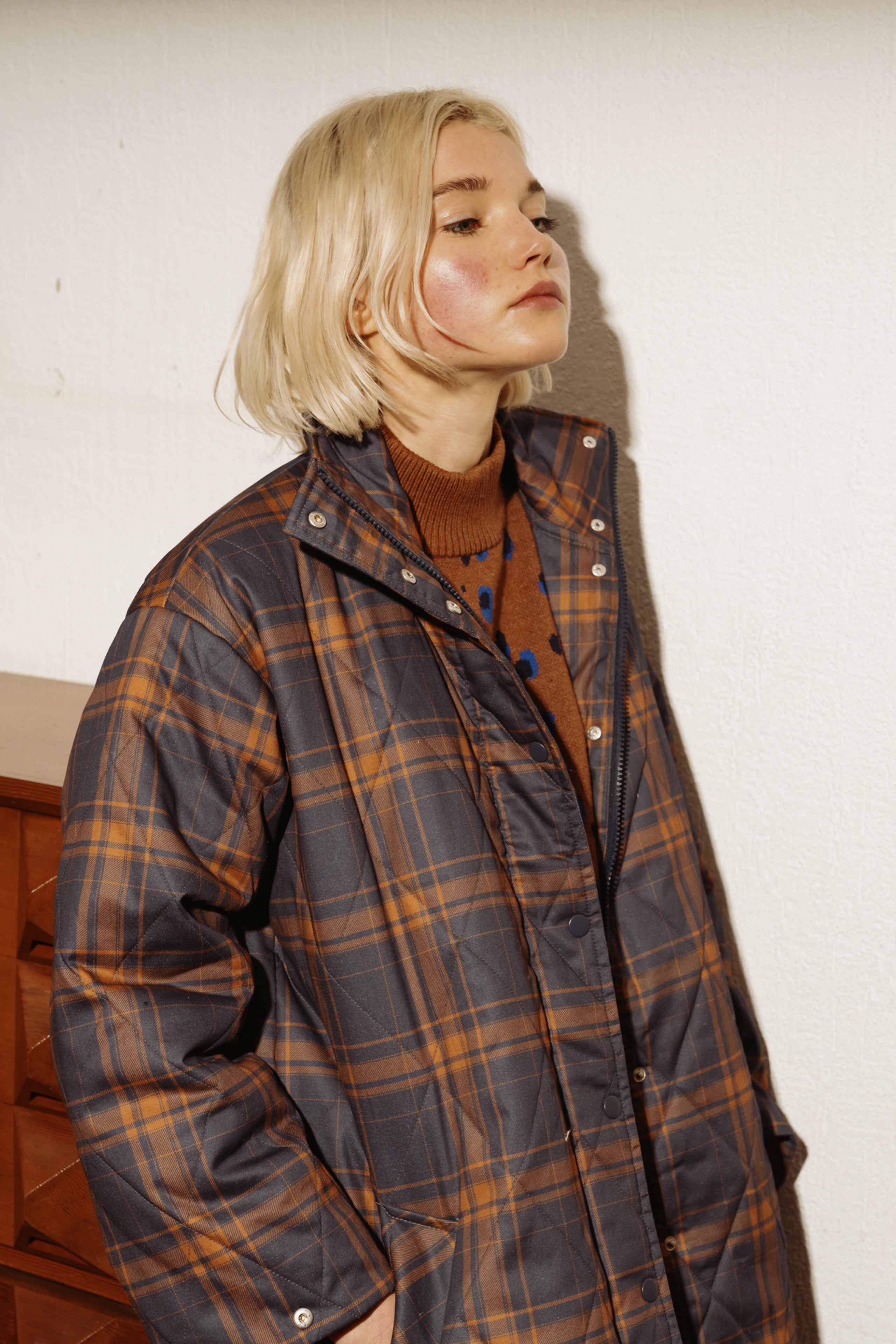 CHECK QULITED JACKET