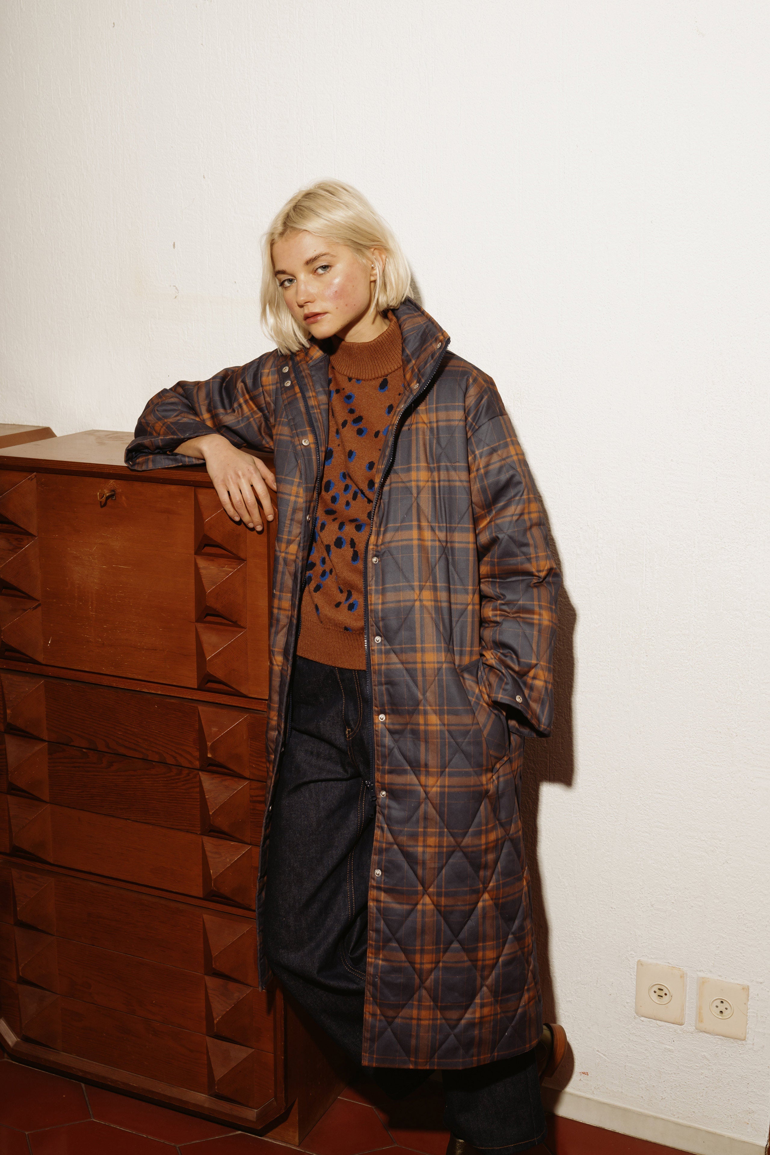 CHECK QULITED JACKET
