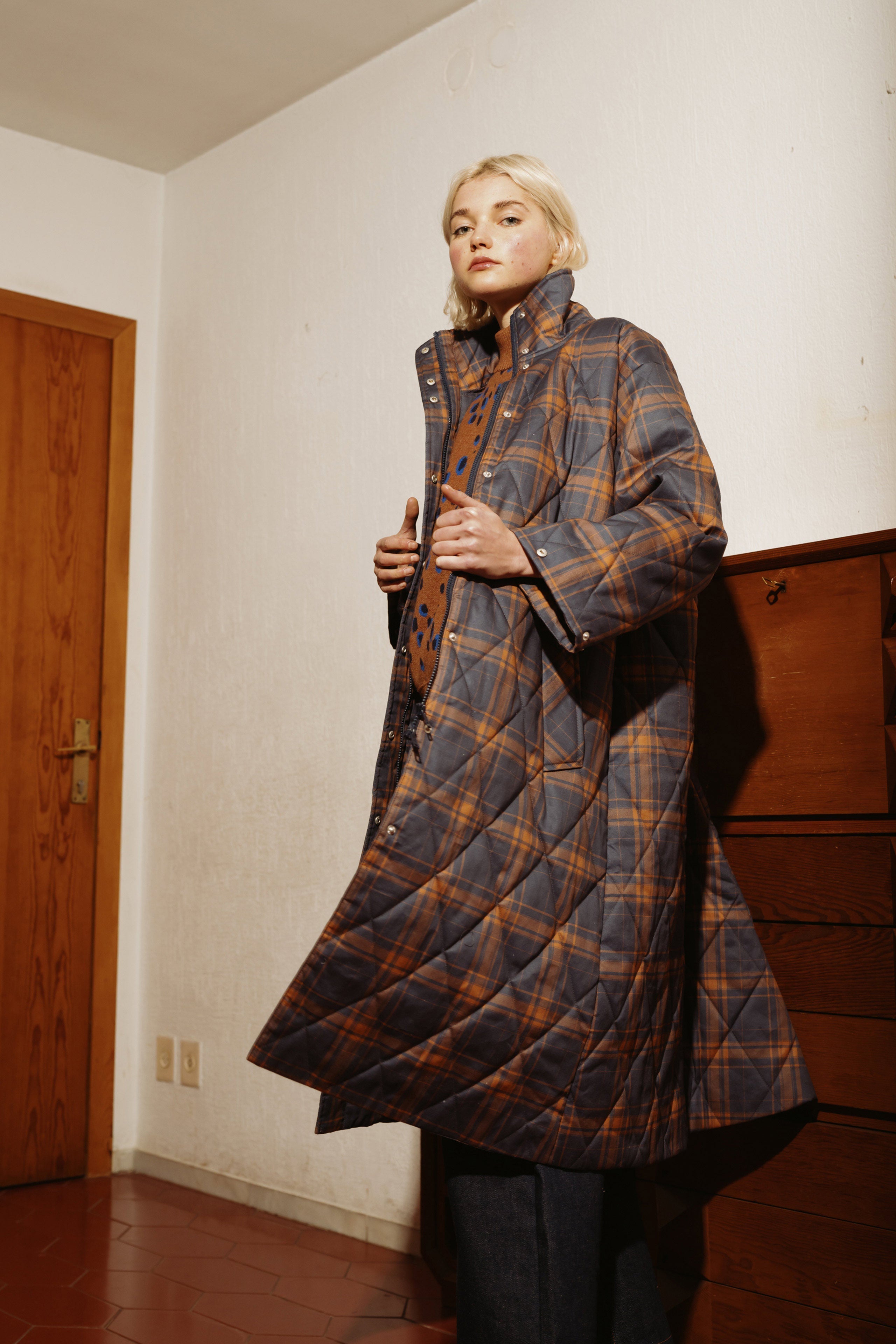 CHECK QULITED JACKET
