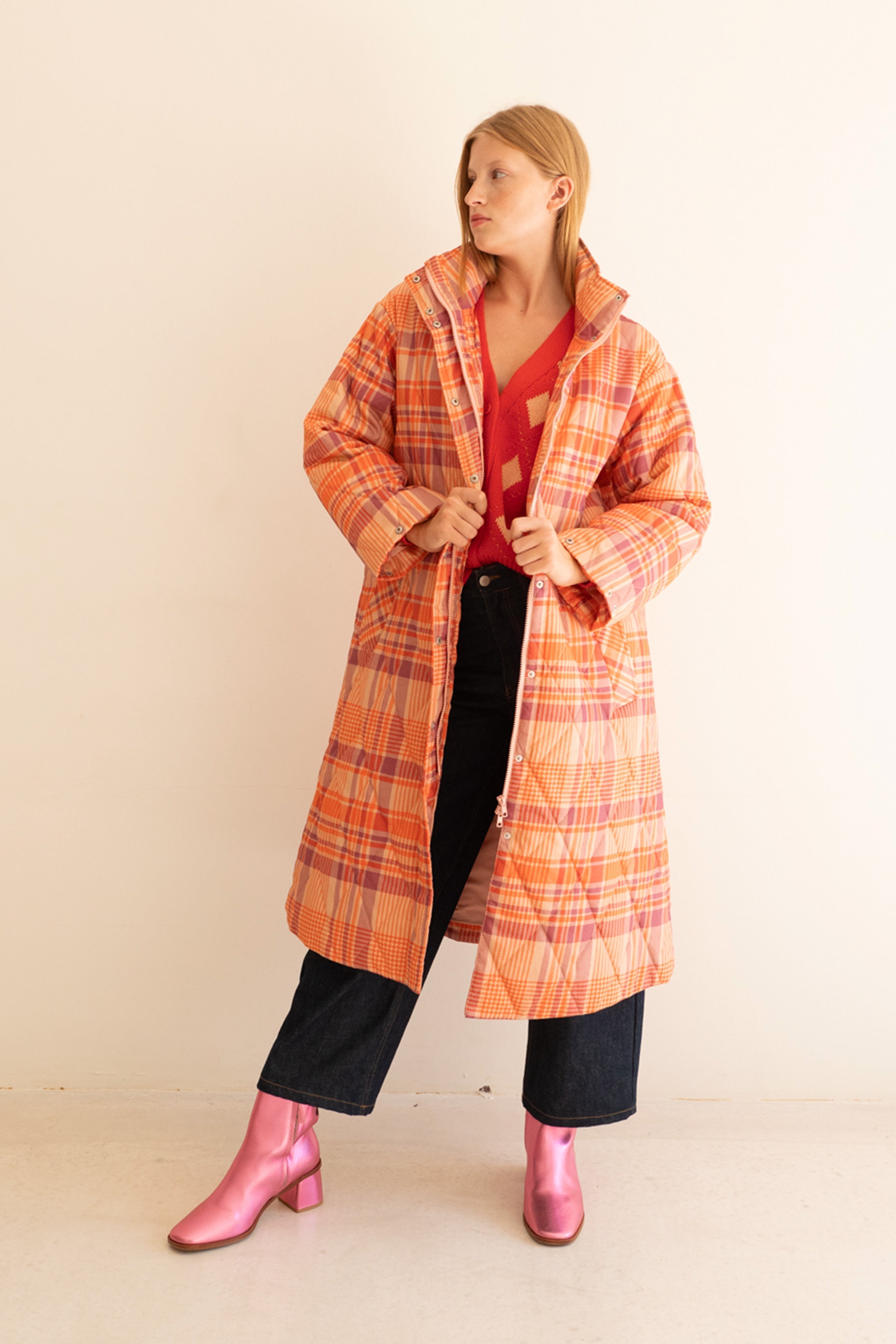 CHECK QUILTED JACKET