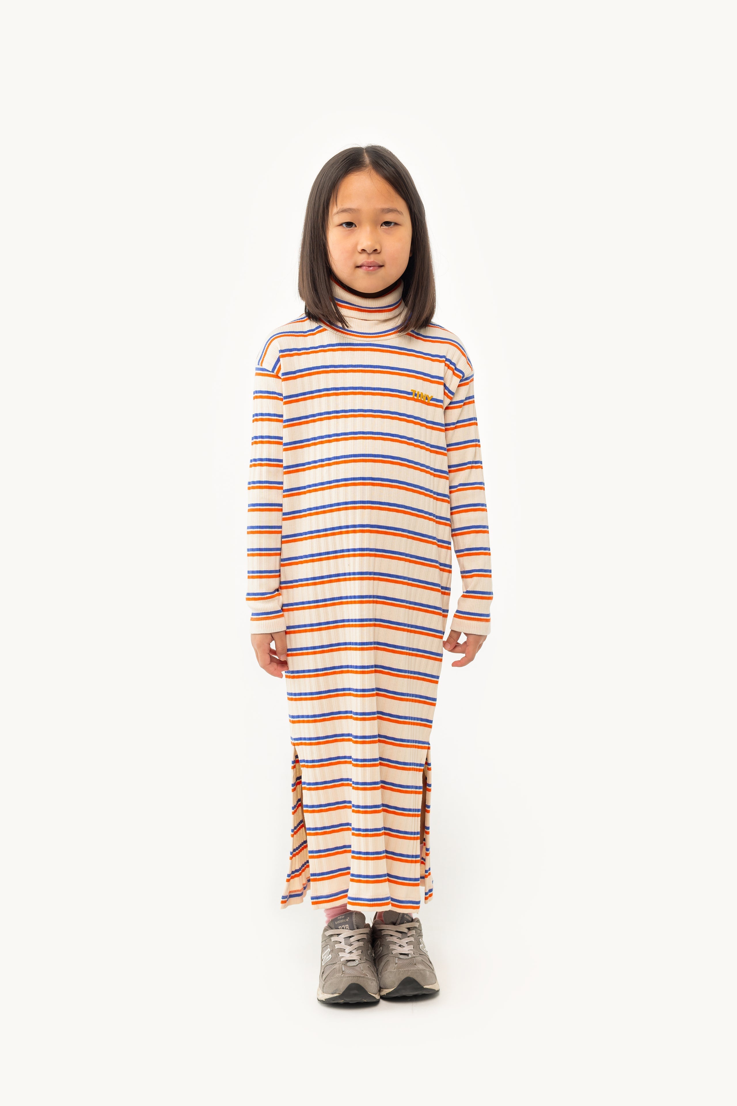 STRIPES MOCKNECK-KLEID
