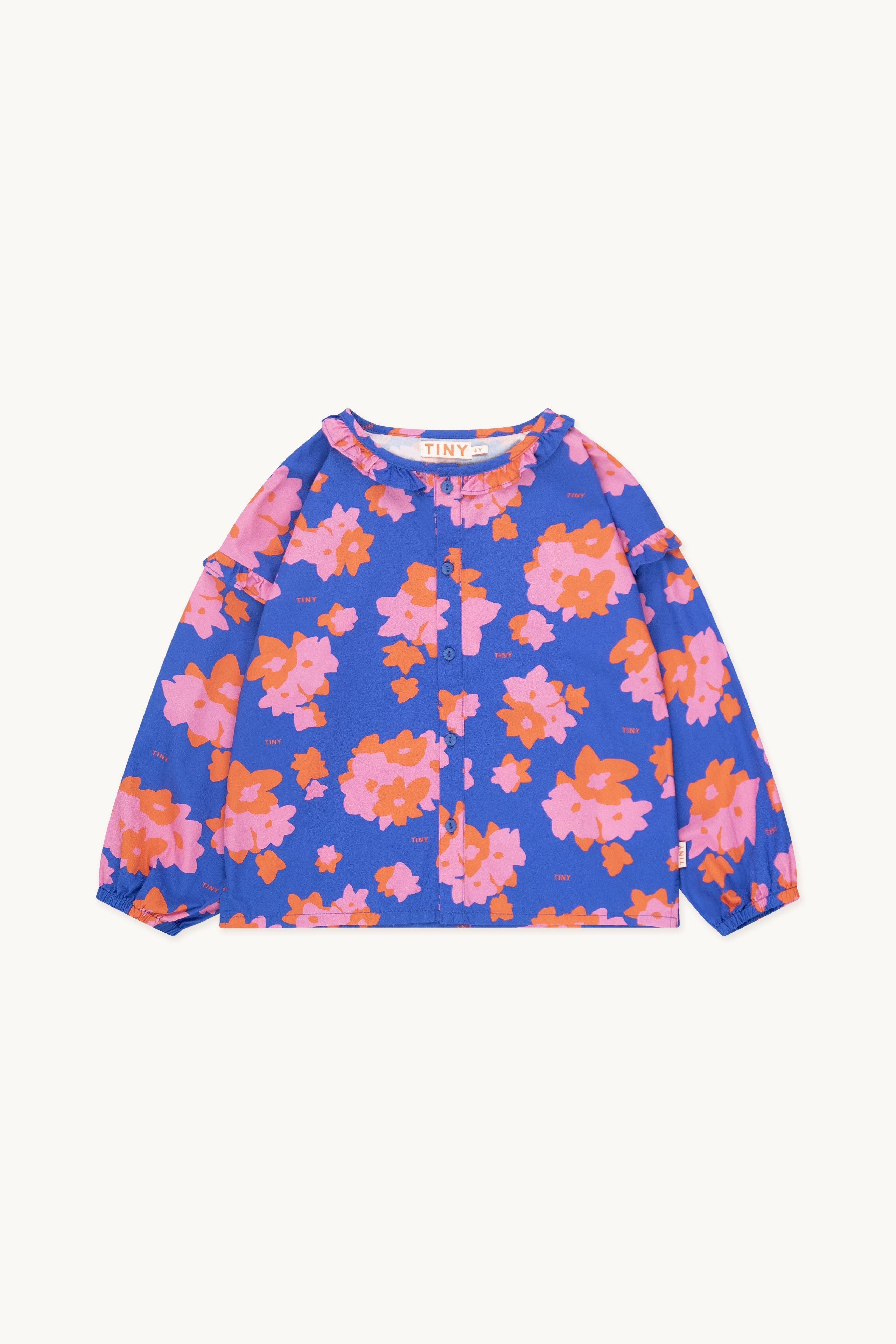 FLOWERS FRILLED BLOUSE