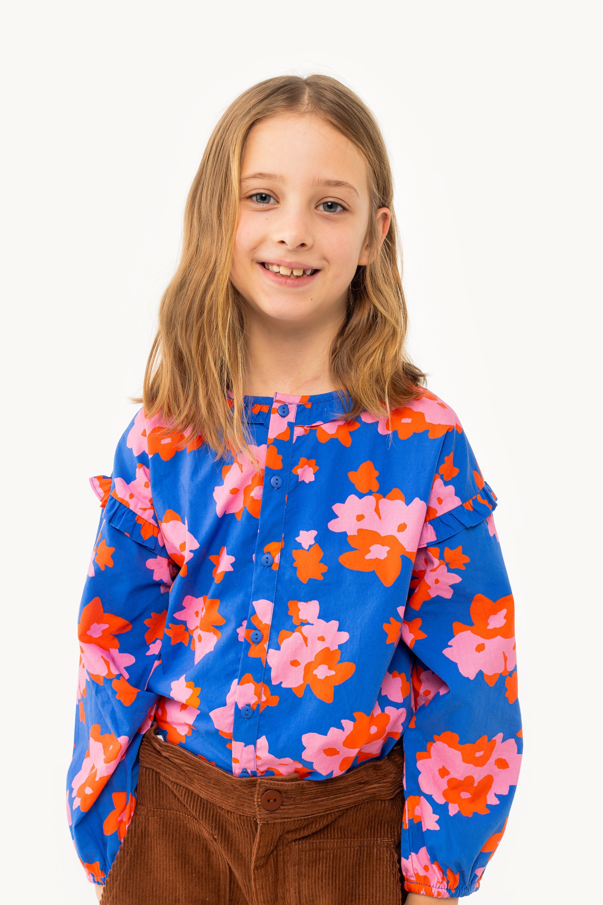 FLOWERS FRILLED BLOUSE