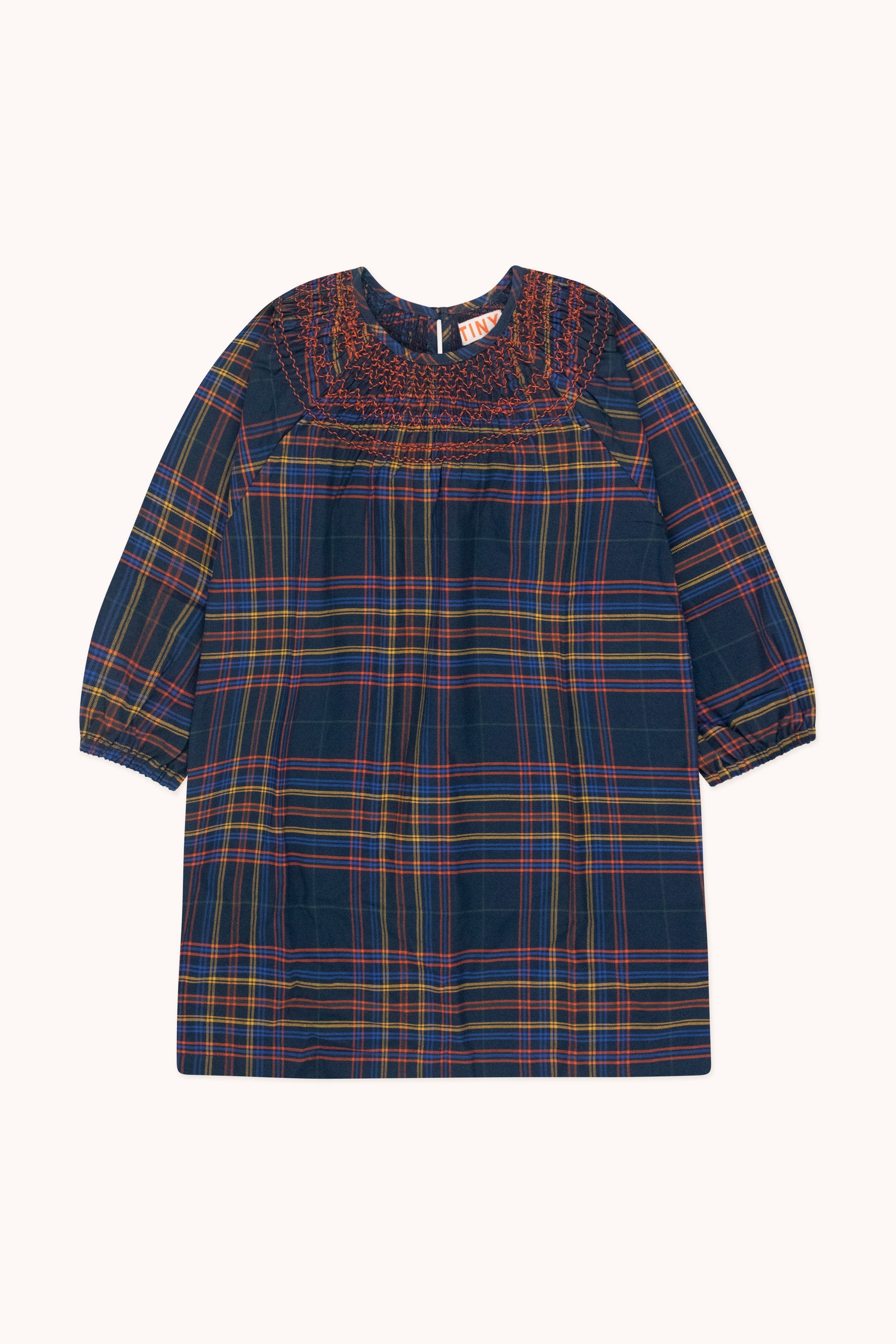 SMOCKED FLANNEL DRESS