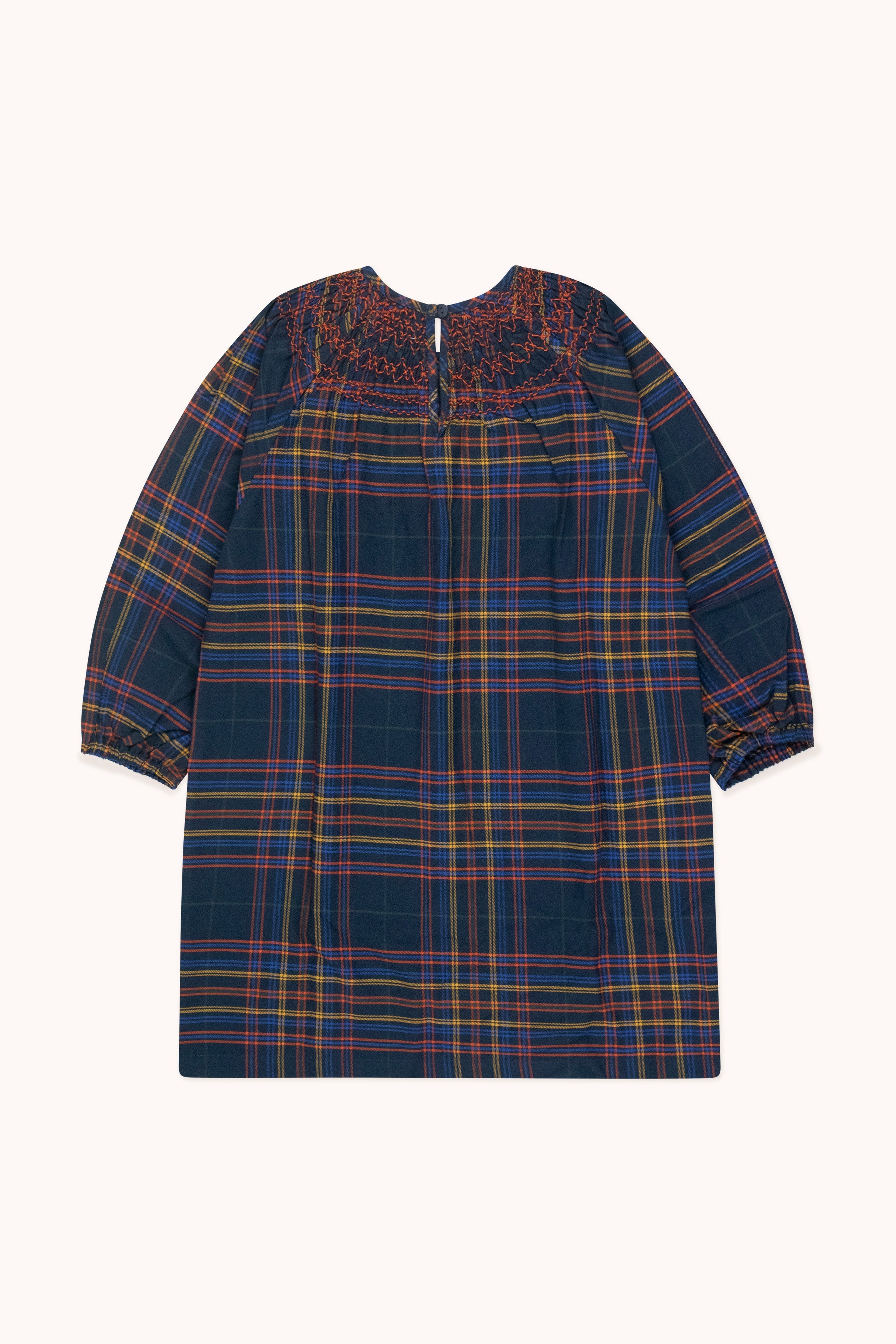 SMOCKED FLANNEL DRESS