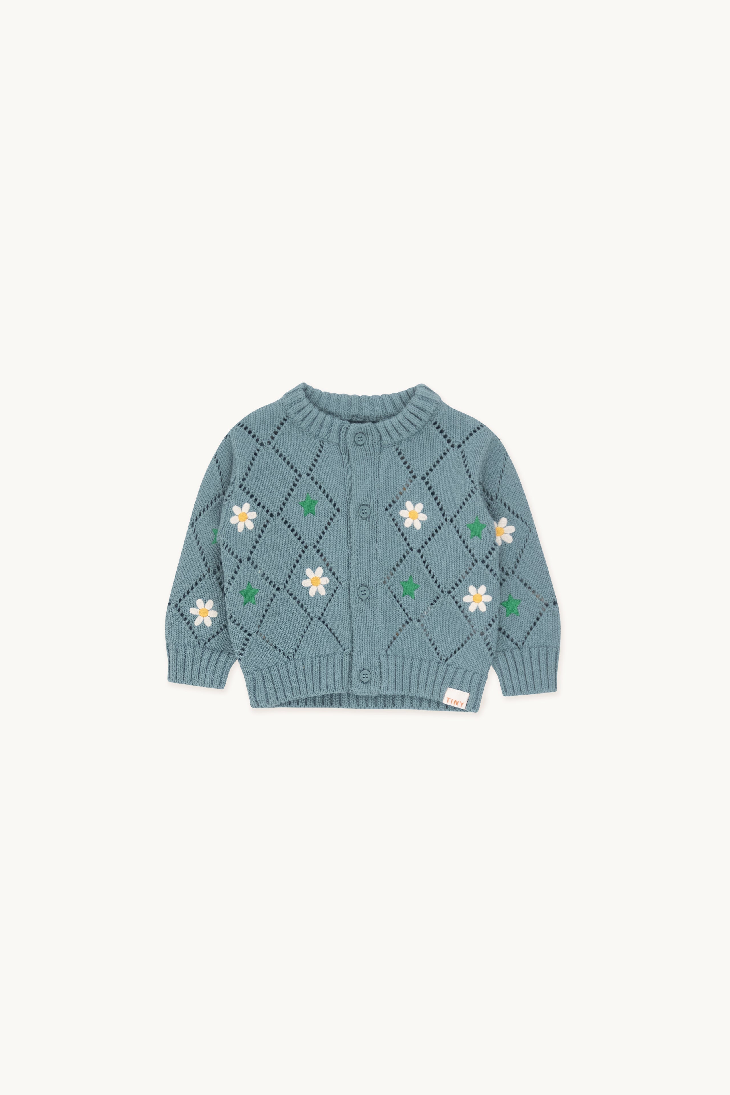 STARS AND FLOWERS BABY CARDIGAN